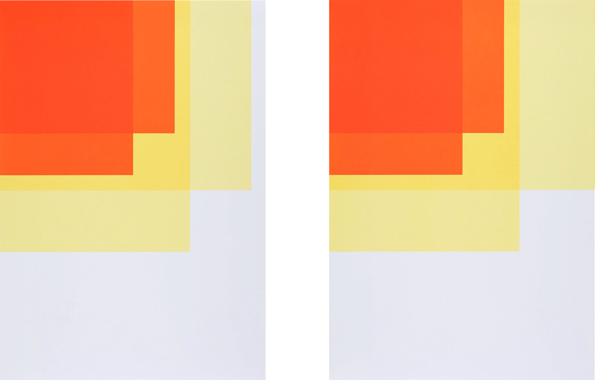  Collecting Colors (Orange/Yellow I + II), 2016. Silkscreen print 100 x 70 cm. Ed. 4 