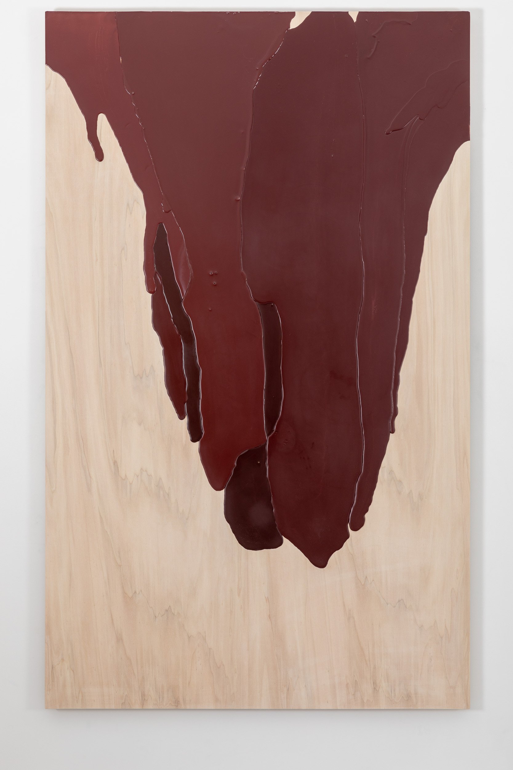  CC - CR # 5 (aubergine) Beeswax, pigments and gum resin on poplar panel. 200 x 122 cm  