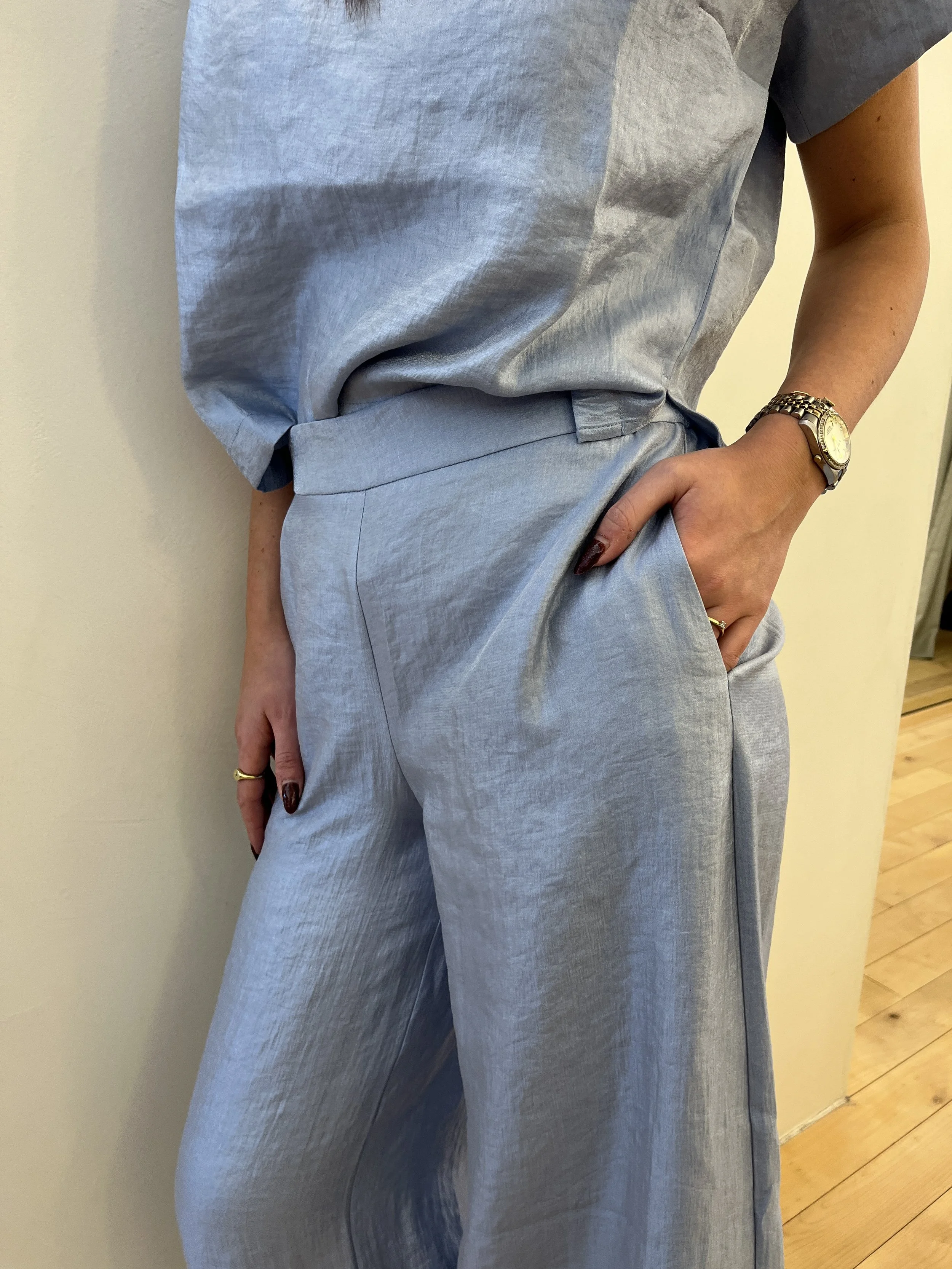 Due Amanti Broek – Lichtblauw, Brede Pijp