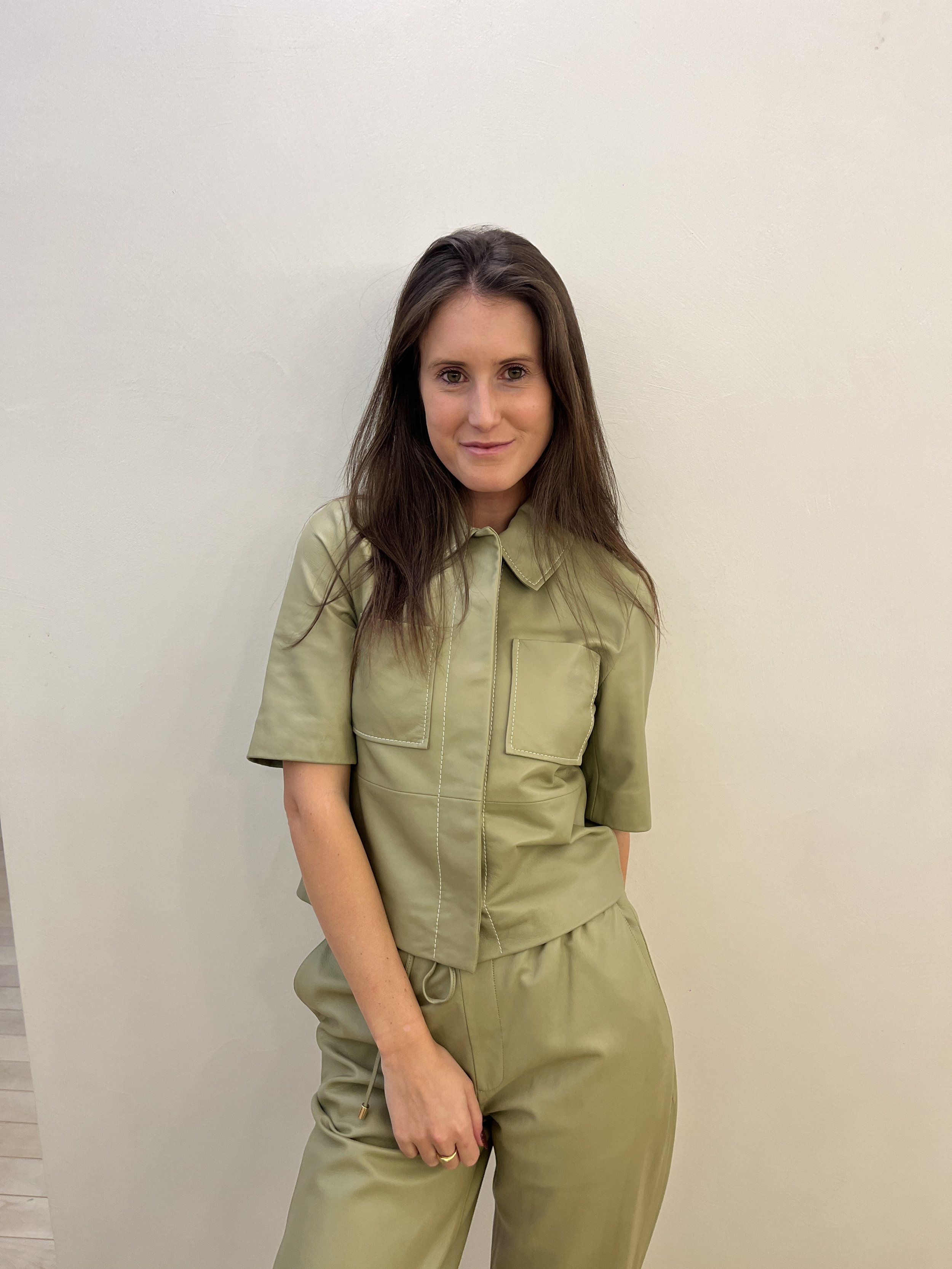 Ibana Korte Mouw Leren Shirt