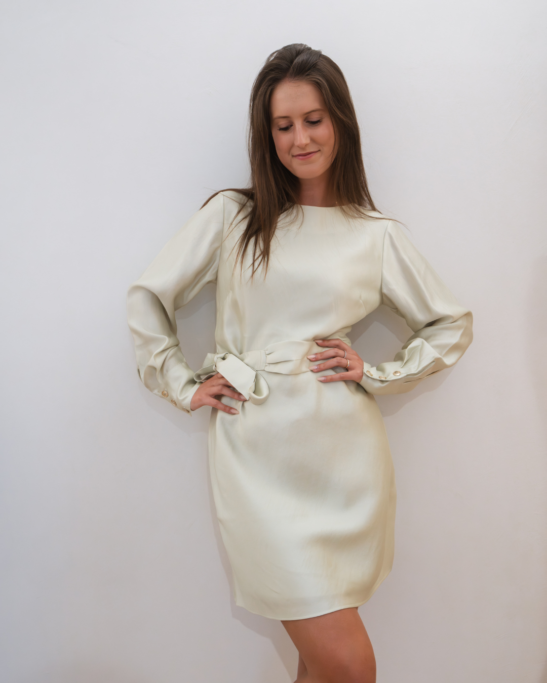 Nikkie Pistache Groen Jurk met Strik
