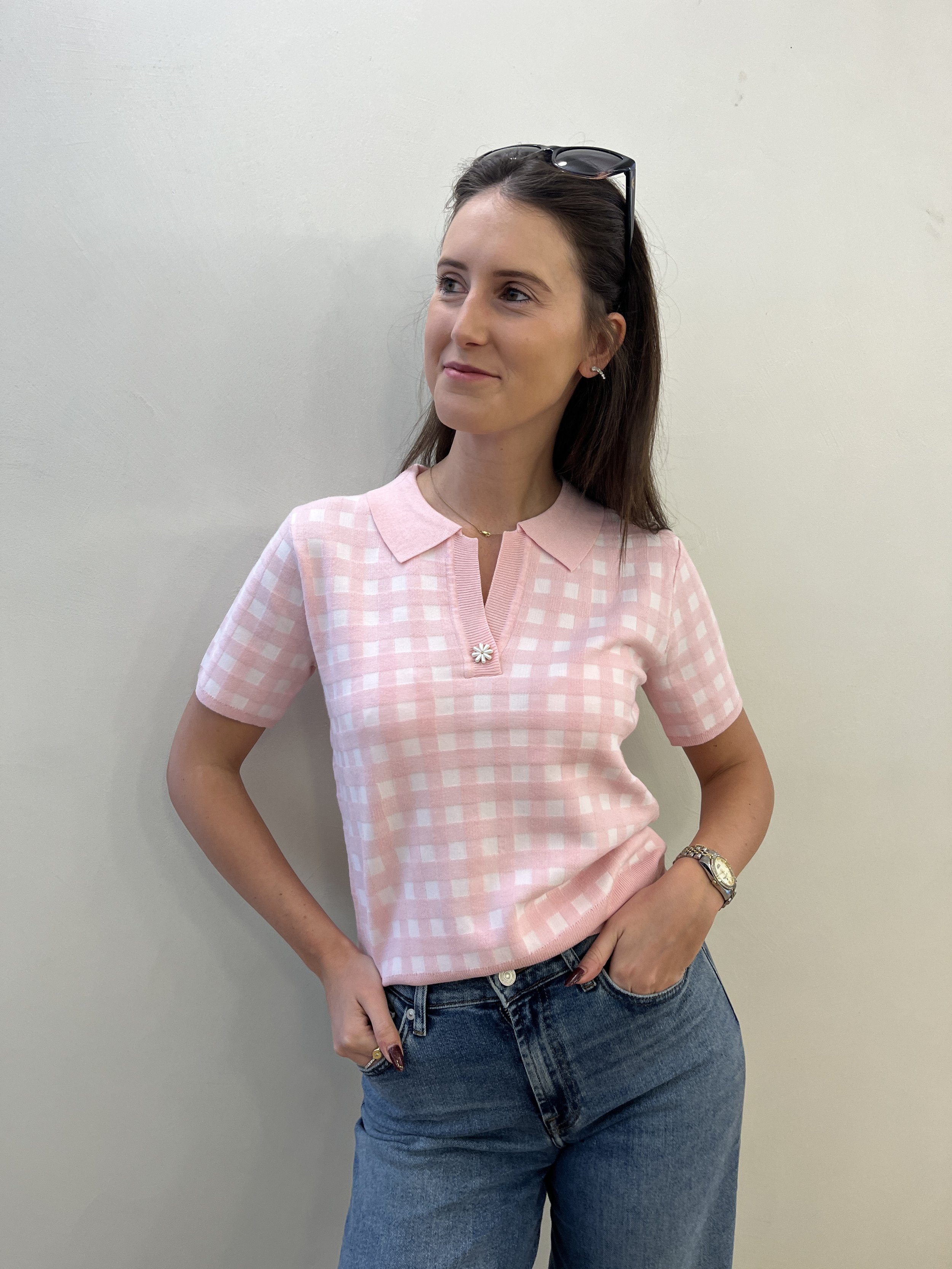 Leo & Ugo Roze Geruit Truitje – Polo Model