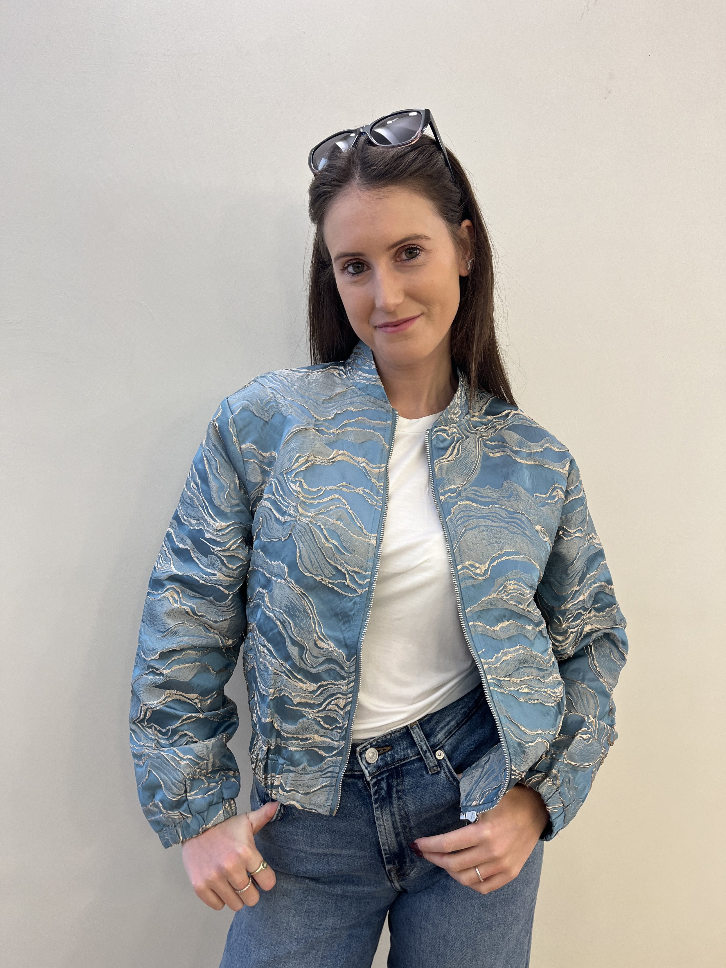 JANSEN Amsterdam Blauwe Bomber met Print