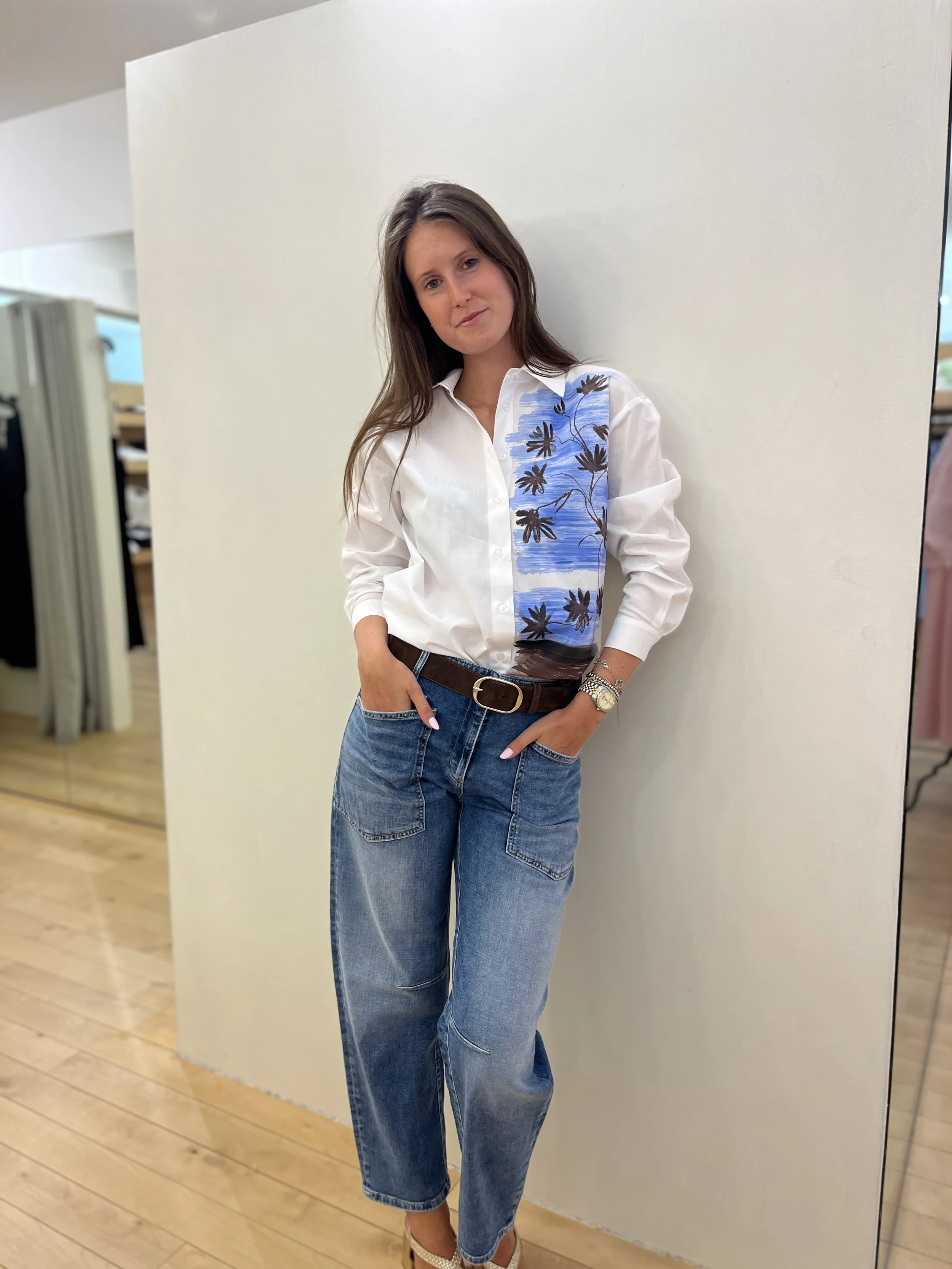 Cambio Barrel Jeans – Blauwe Lichte Wassing