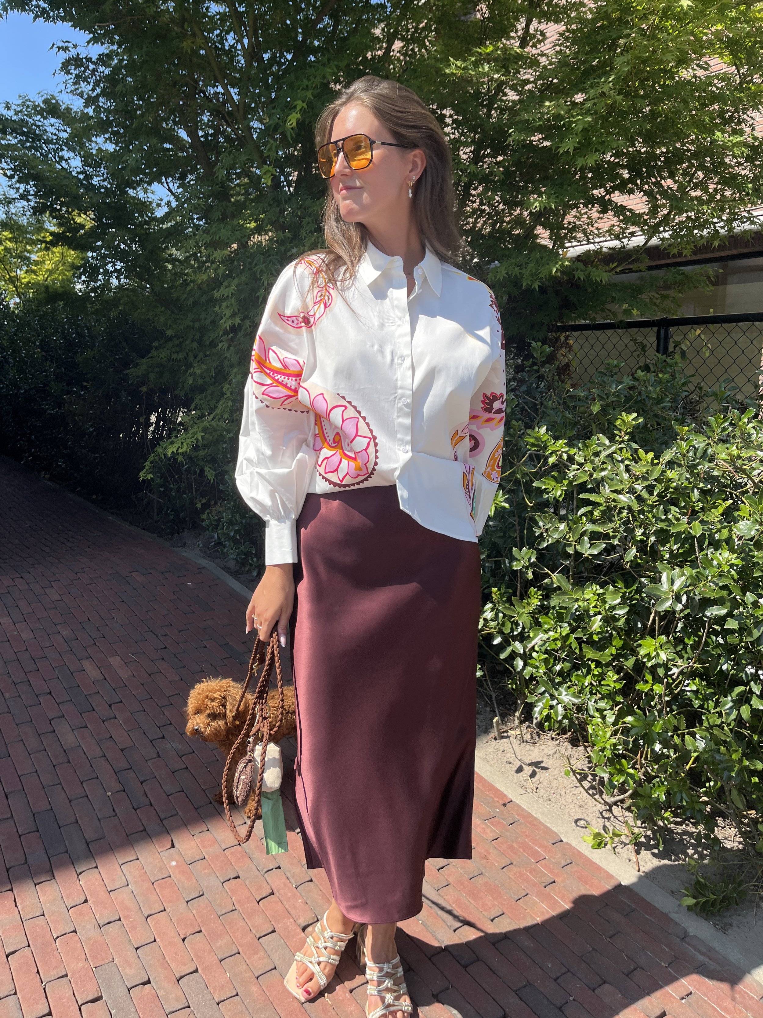 Burgundy rok met blouse Herzens