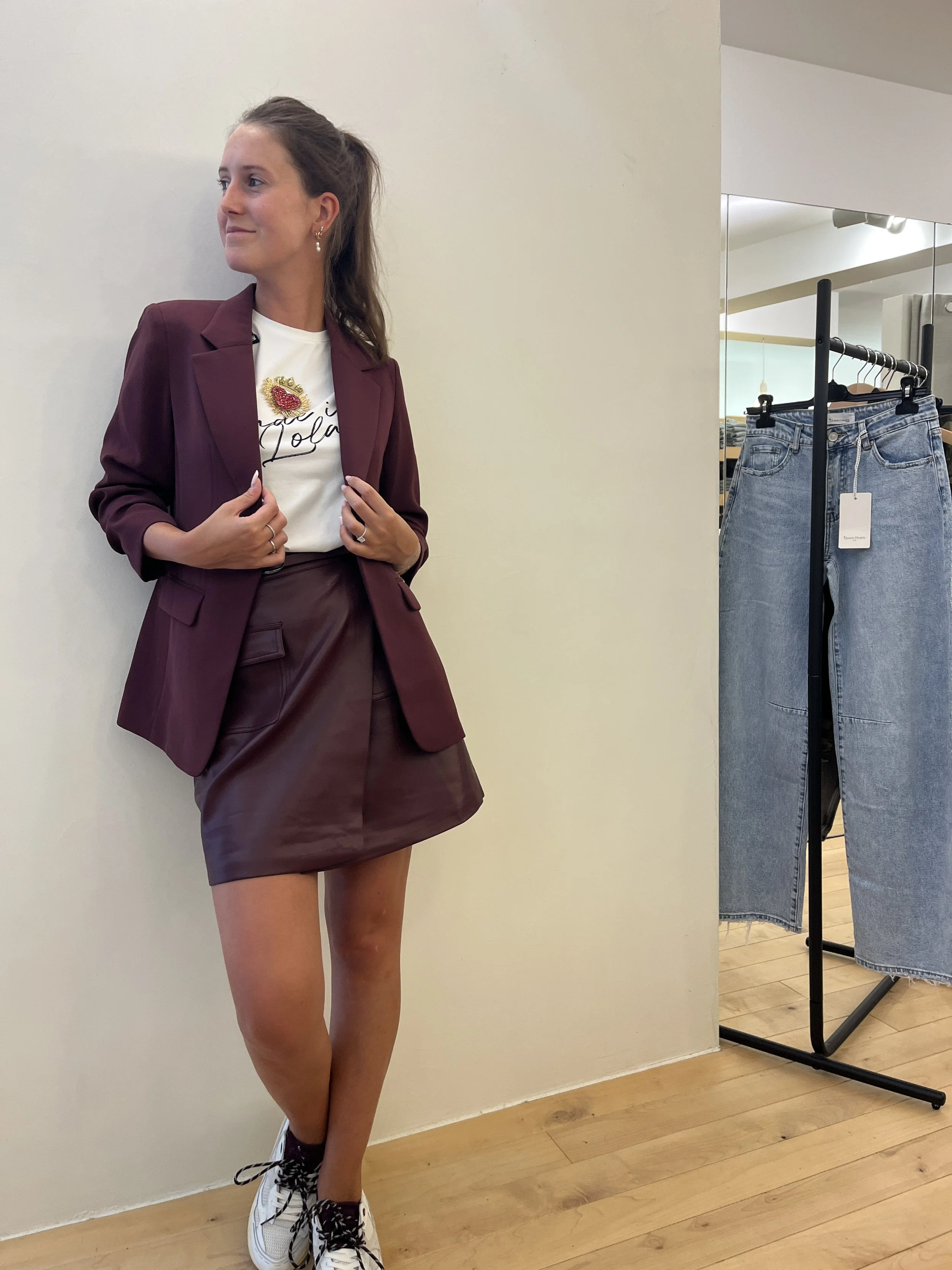 Esqualo Burgundy Leather Look Set