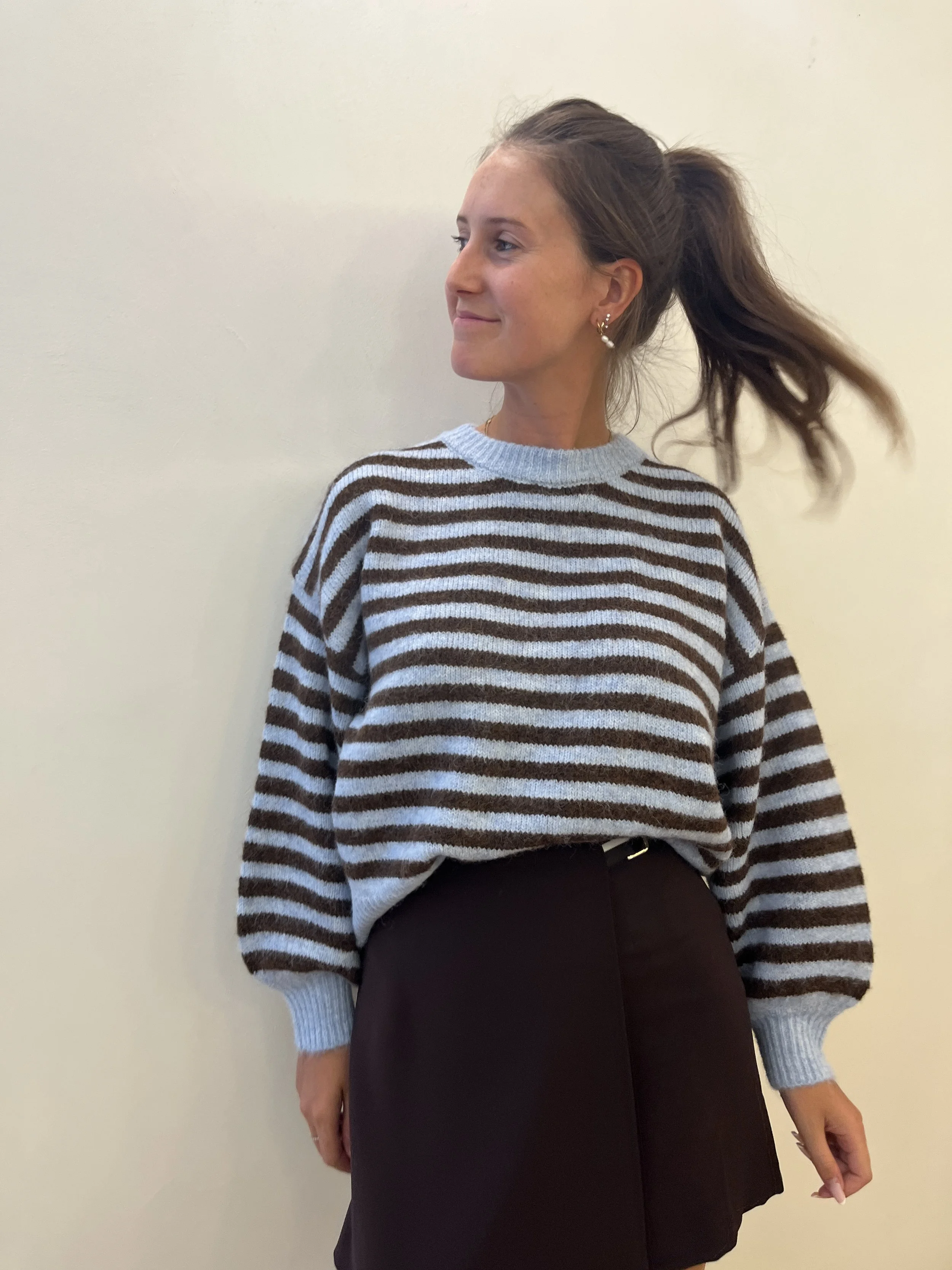 Esqualo Brown & Blue Striped Knit