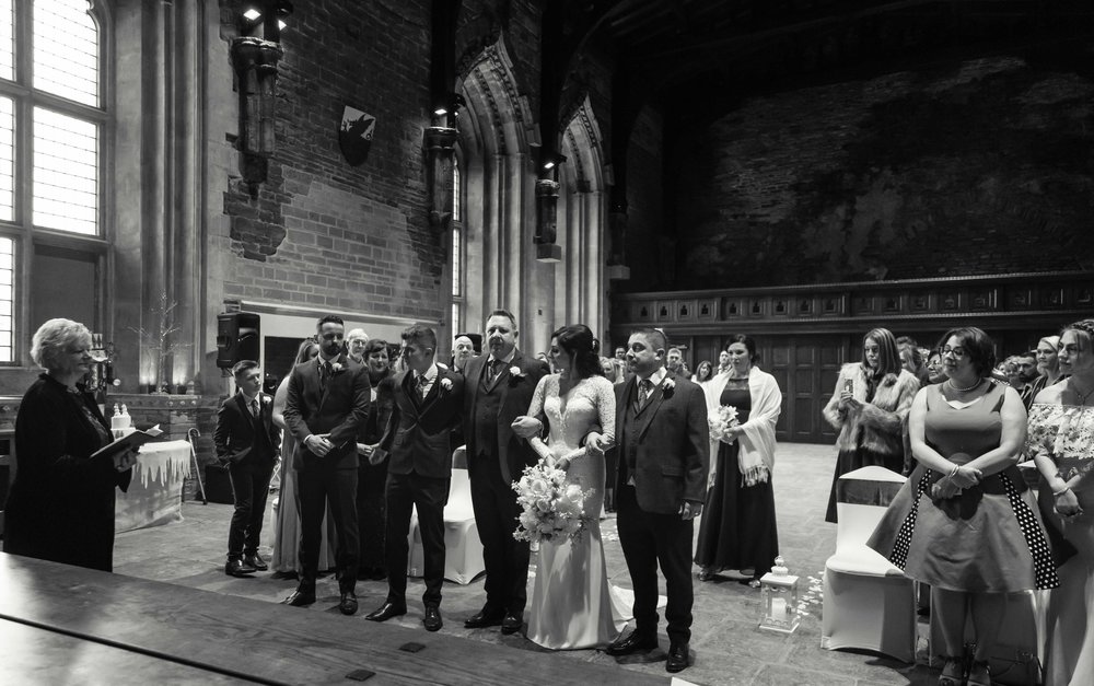 Wedding ceremony at Caerphilly Castle, The Great Hall