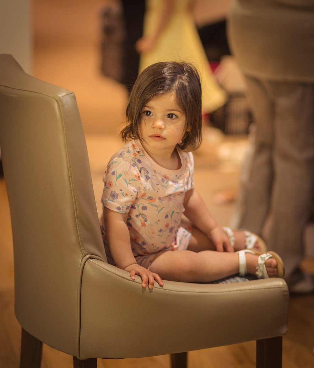 Brides daughter watching bridal preparations at a South Wales wedding