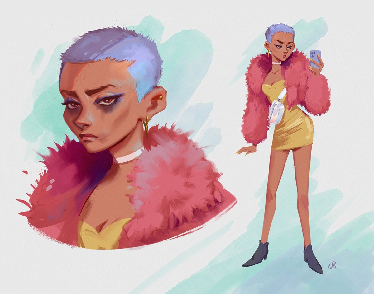 Party girl - after and before the party (personal work)