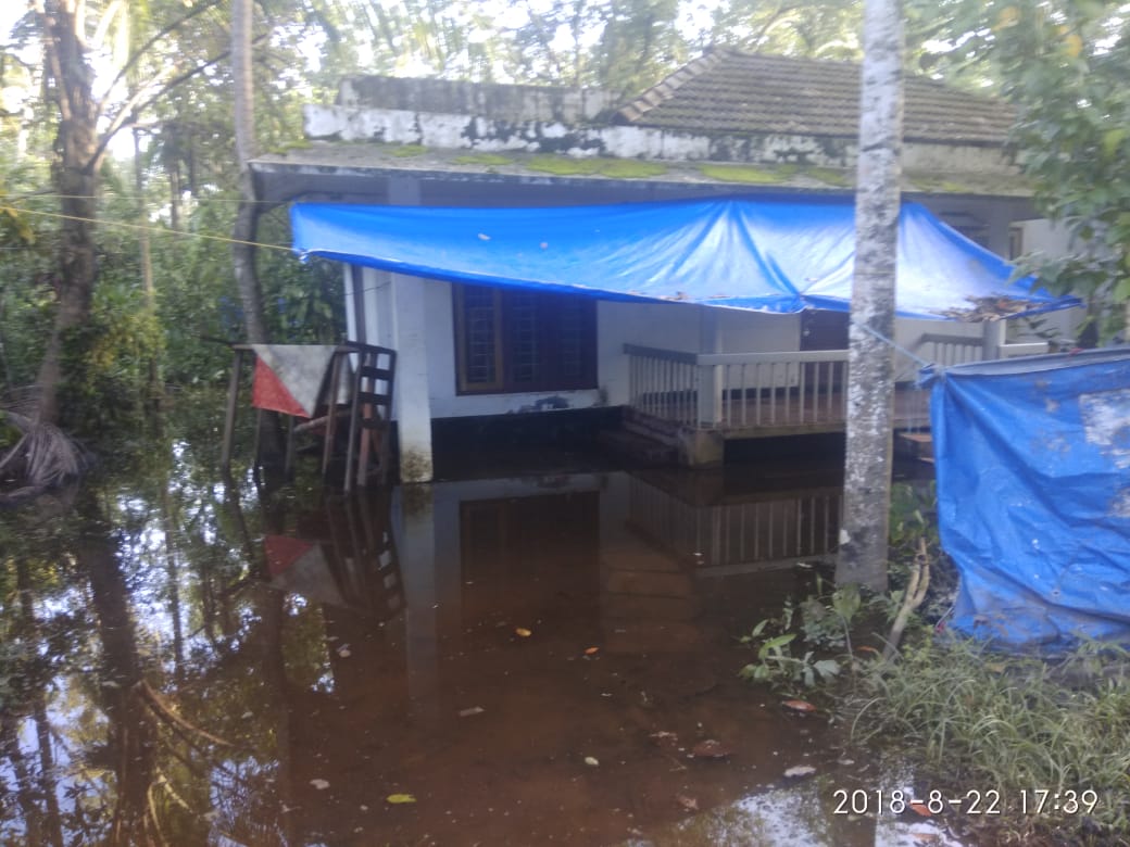 Flood devastation in Kottayam, surveyed by CBM India staff.