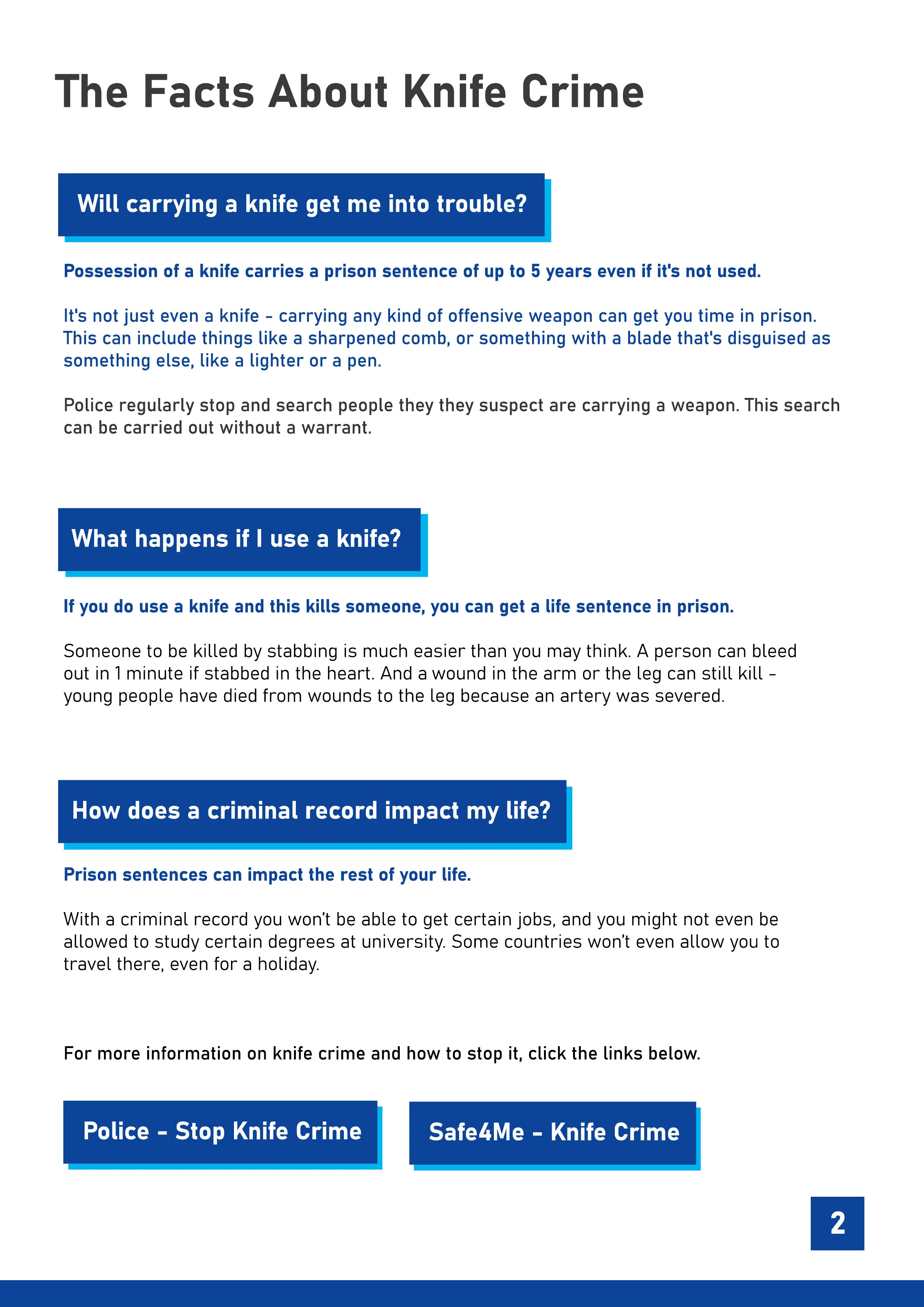 Theme of the Month Knife Crime — Learning Skills Partnership