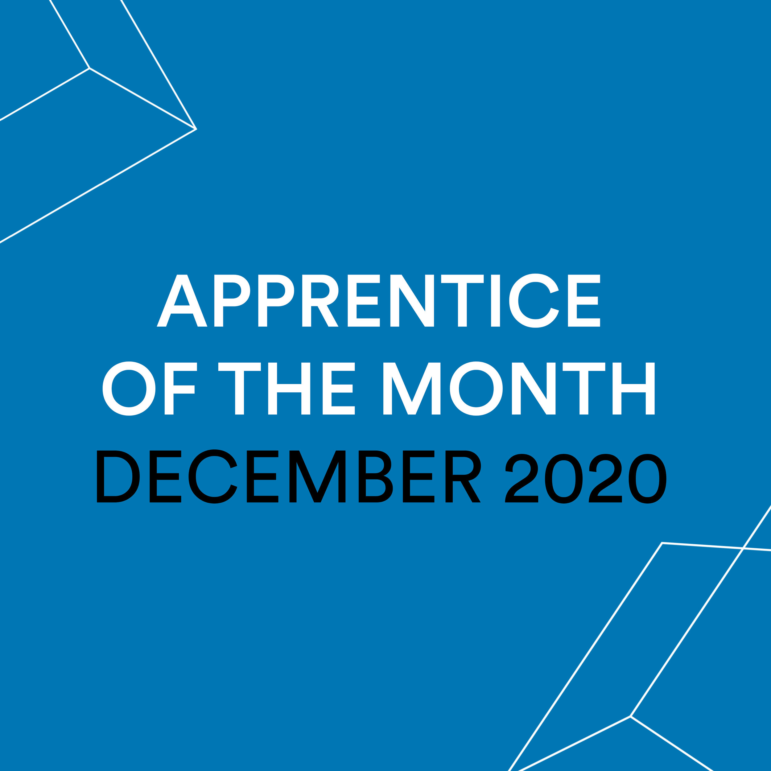 Apprentice of the Month - December 20