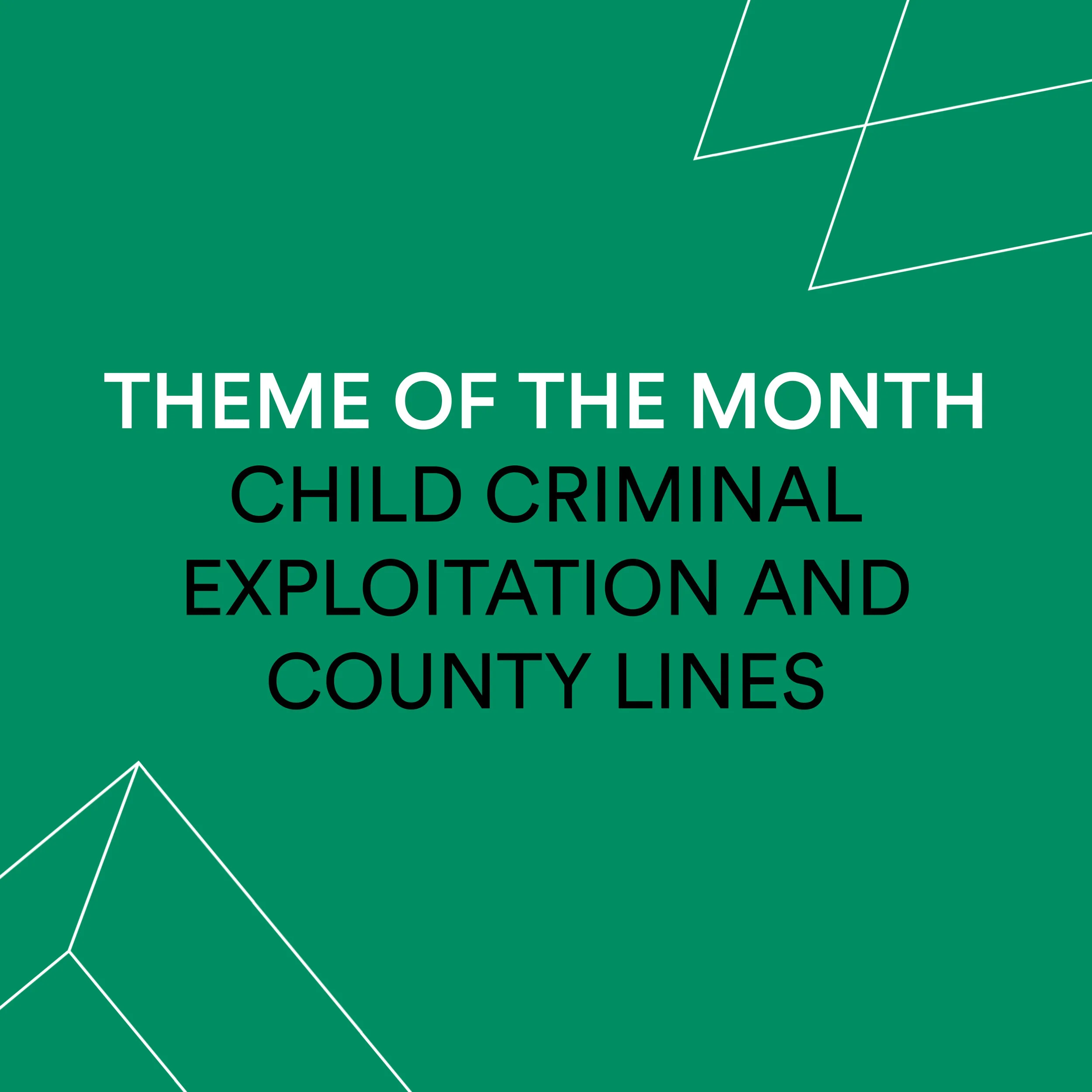 Theme of the Month - Child Criminal Exploitation and County Lines