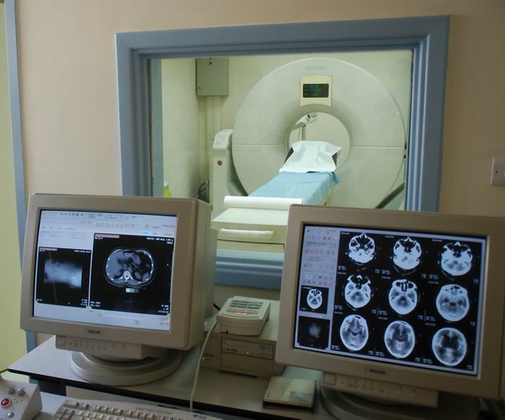 CT Scan phillips machine part outpatient services at the radiology department in Palestine Hospital Amman Jordan
