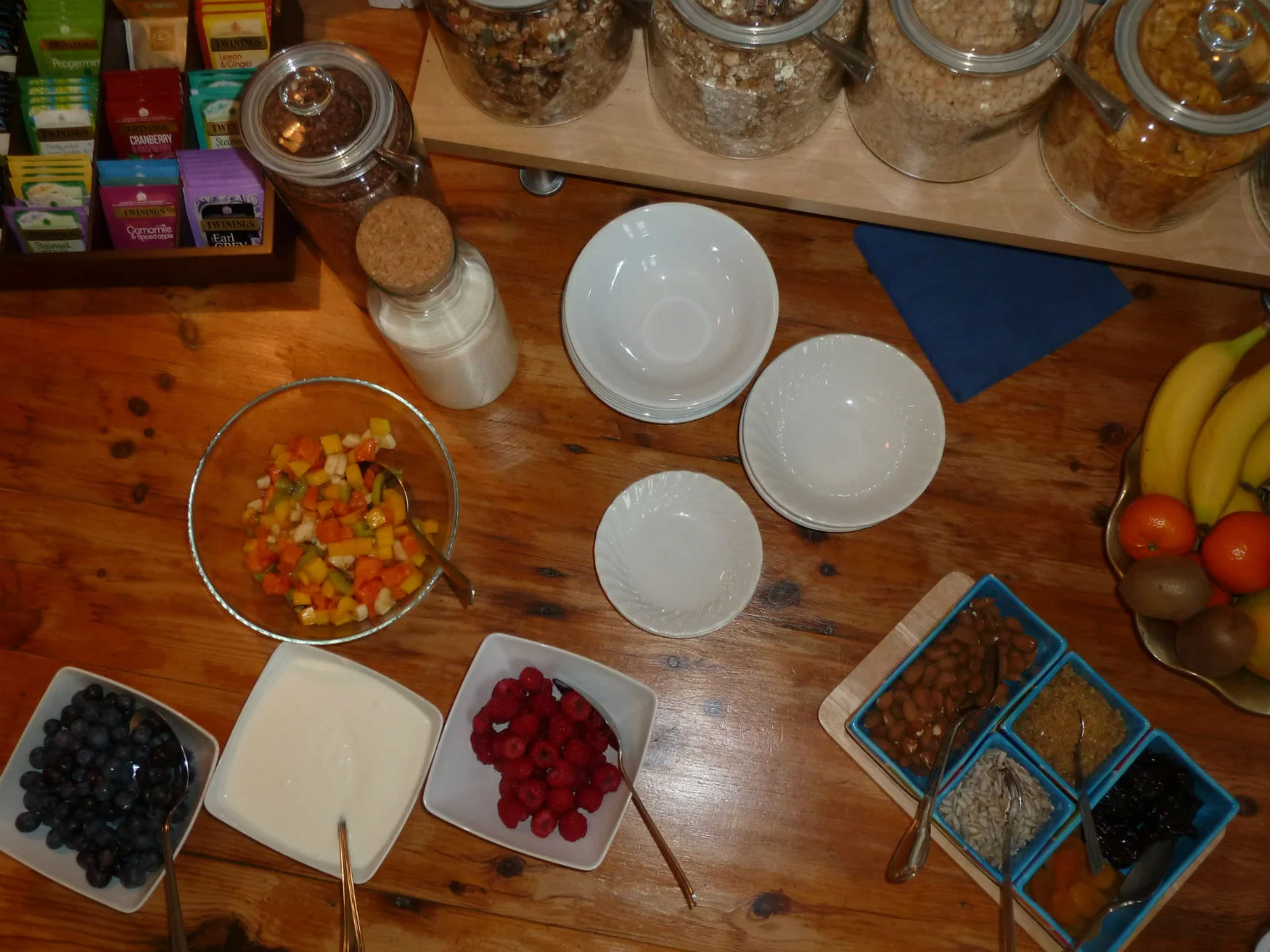 ...fresh fruit and cereals