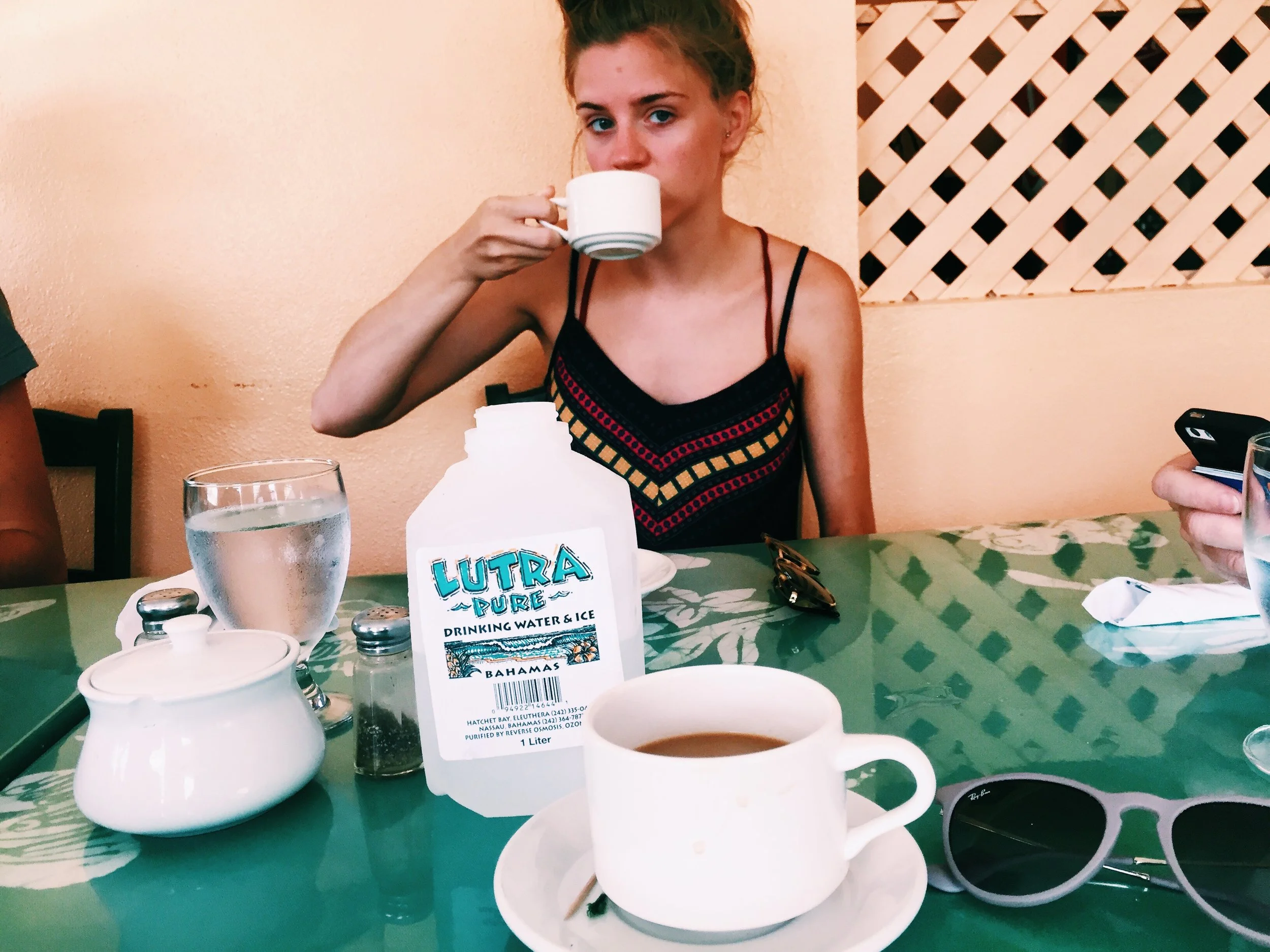  Sammy’s Place in Rock Sound, Eleuthera, Bahamas (July 2018)    My mom ordered first, and as always, that entailed a indecisive process of asking questions, looking for some guidance. When she settled upon the fish stew, the owner doubling as our wai