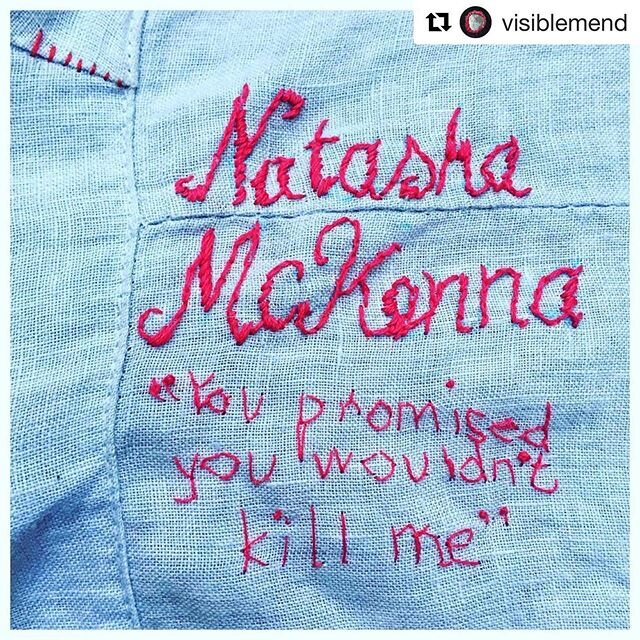 every stitch a prayer...
reposted with thanks to Kate @visiblemend 🙏
・・・
Say her name. #sewhername While I marinate in horror at own ignorance, I started mending this linen dress coming apart at the seams with names of the black women murdered by co