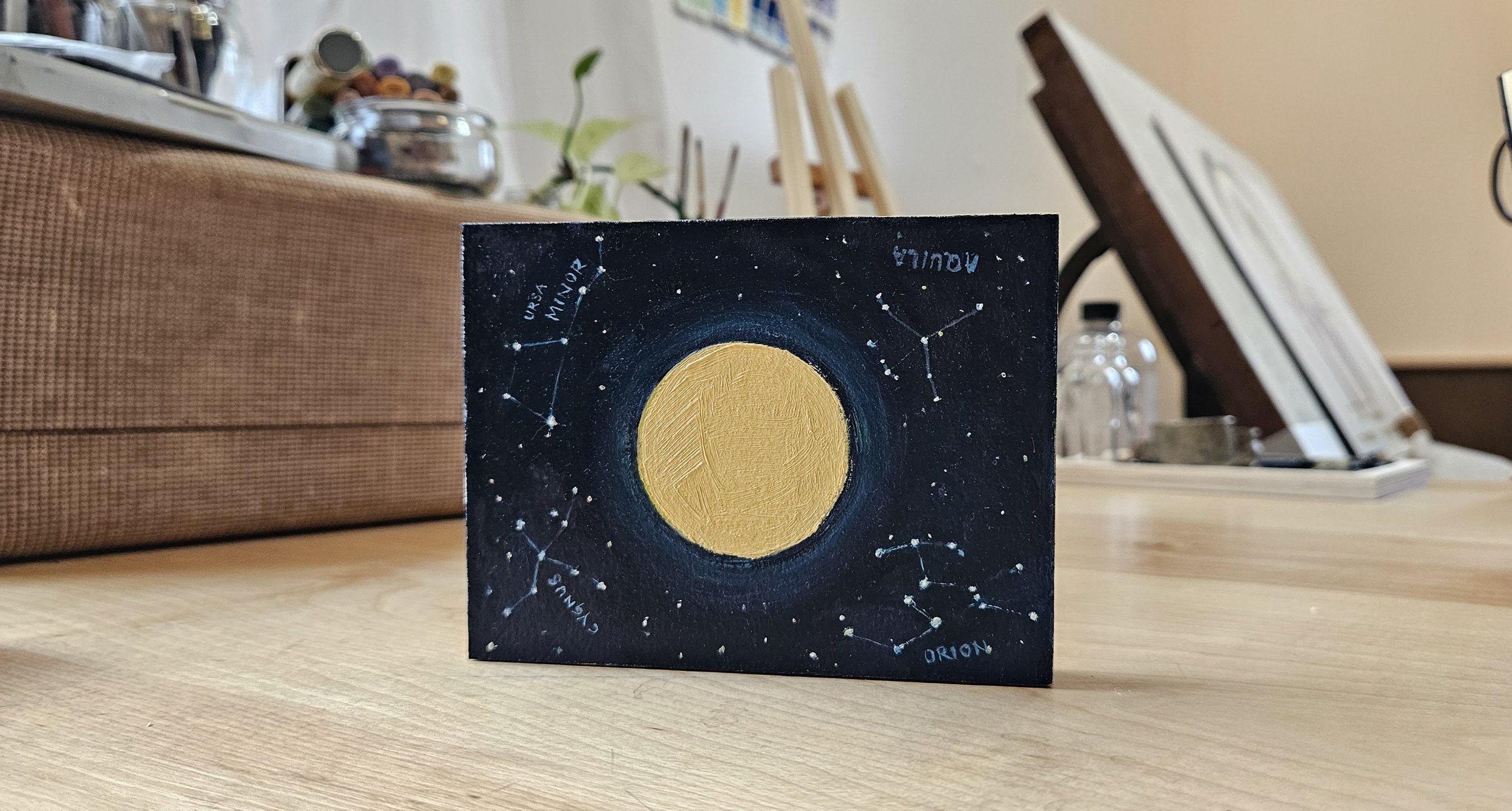 Moon & Stars - Oil Painting