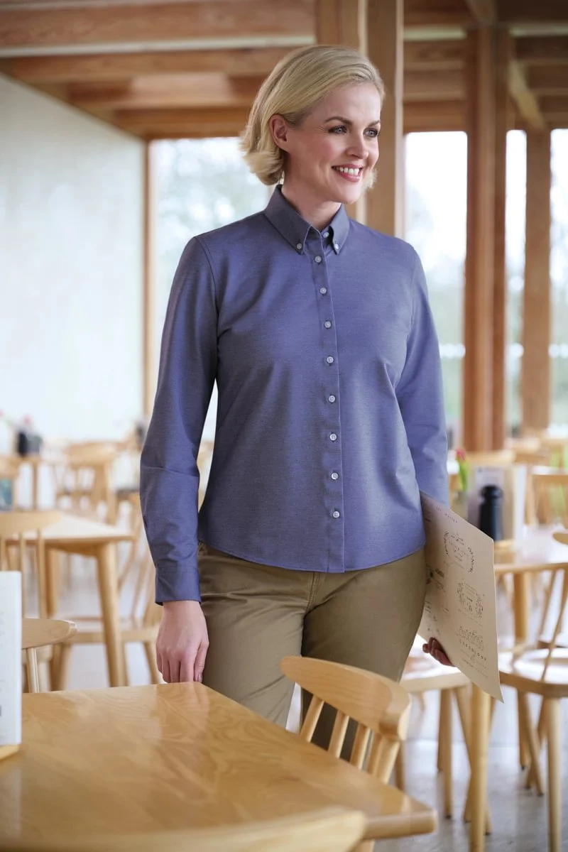 Willow Pro-Active Stretch Pique Shirt - Denim Marl - Medium.jpg