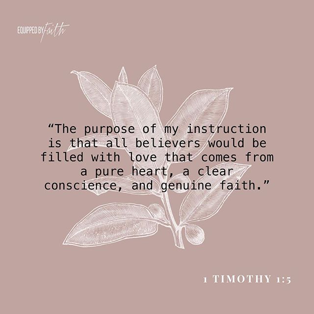 &ldquo;The purpose of my instruction is that all believers would be filled with love that comes from a pure heart, a clear conscience, and genuine faith.&rdquo; 1 Tim. 1:5 #EquippedByFaith #BibleReadingPlan
.
.
.
.
#GodFirst  #focusonhim  #KingdomBus