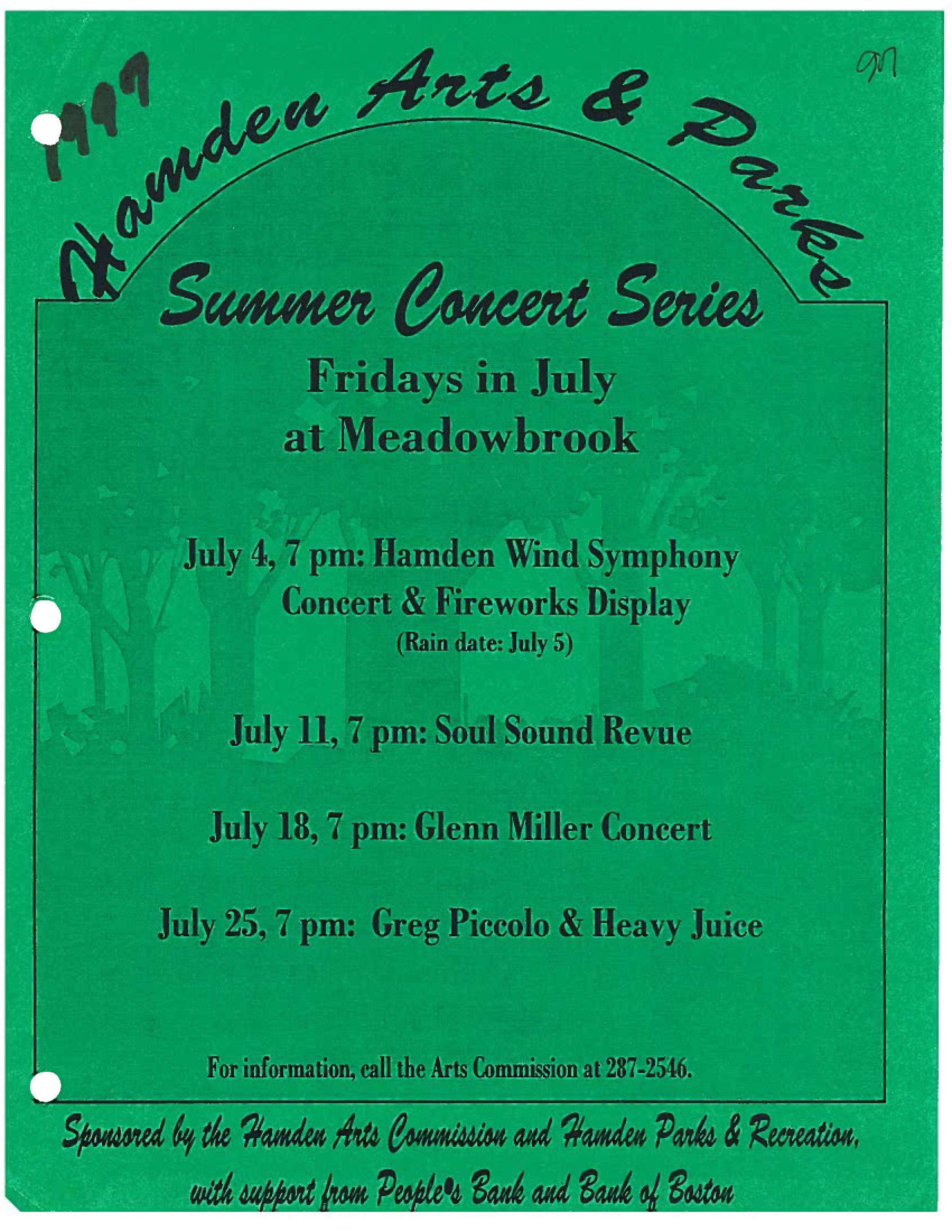 hamden summer concerts 2019 — Hamden Arts Commission