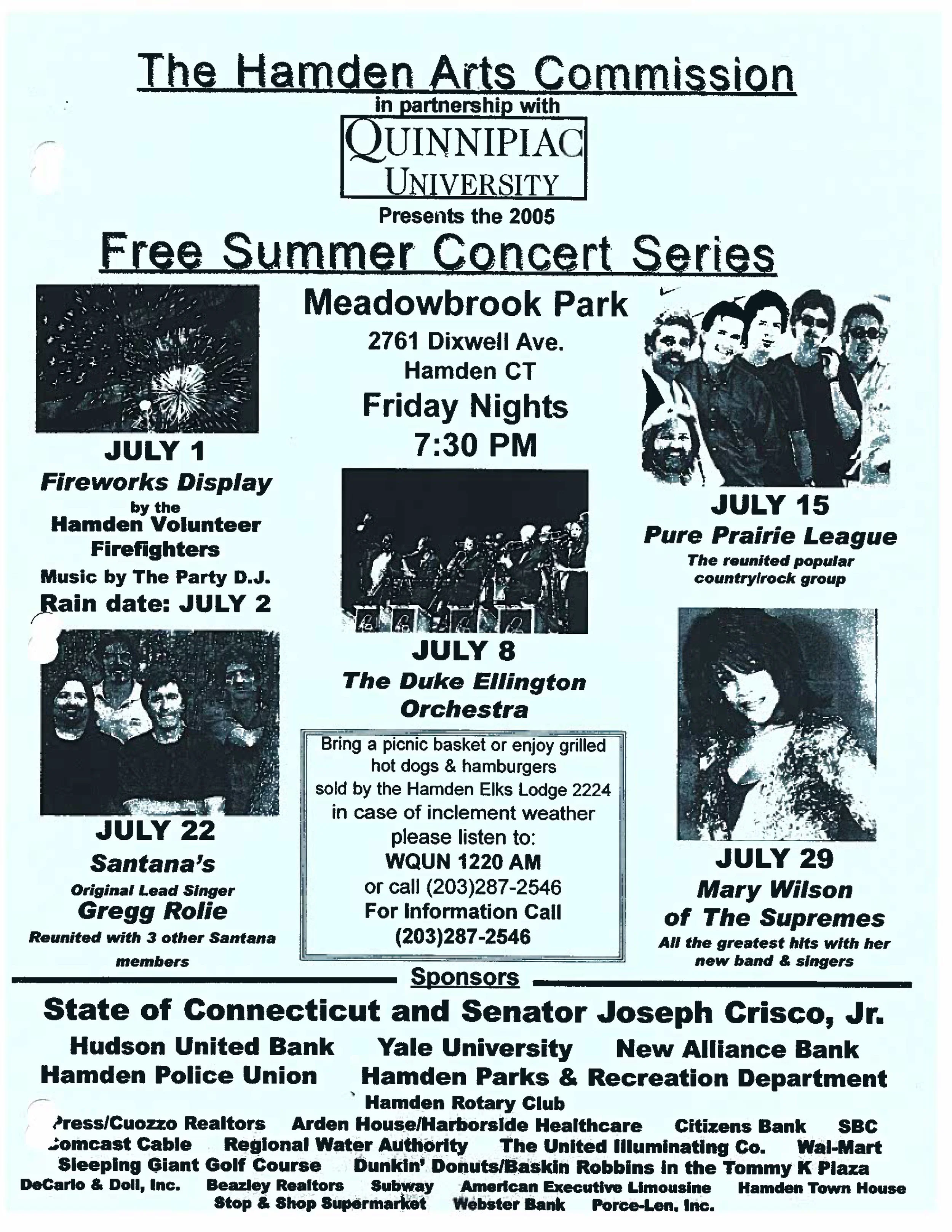 hamden summer concerts 2019 — Hamden Arts Commission