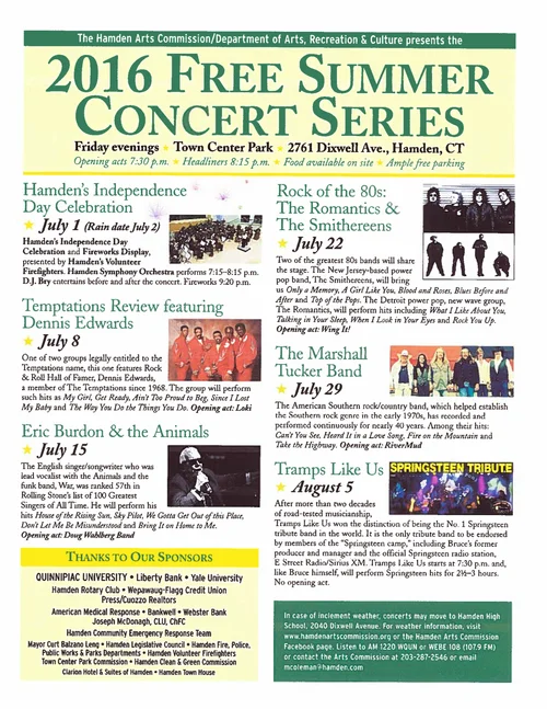 Hamden Summer Concerts 2019 Hamden Arts Commission