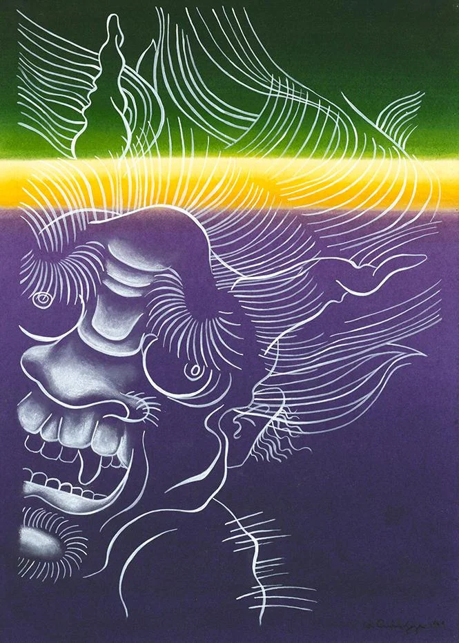 Ed Aulerich-Sugai, Ghosts and Demons: Oni , 1989. Mixed media on paper.
