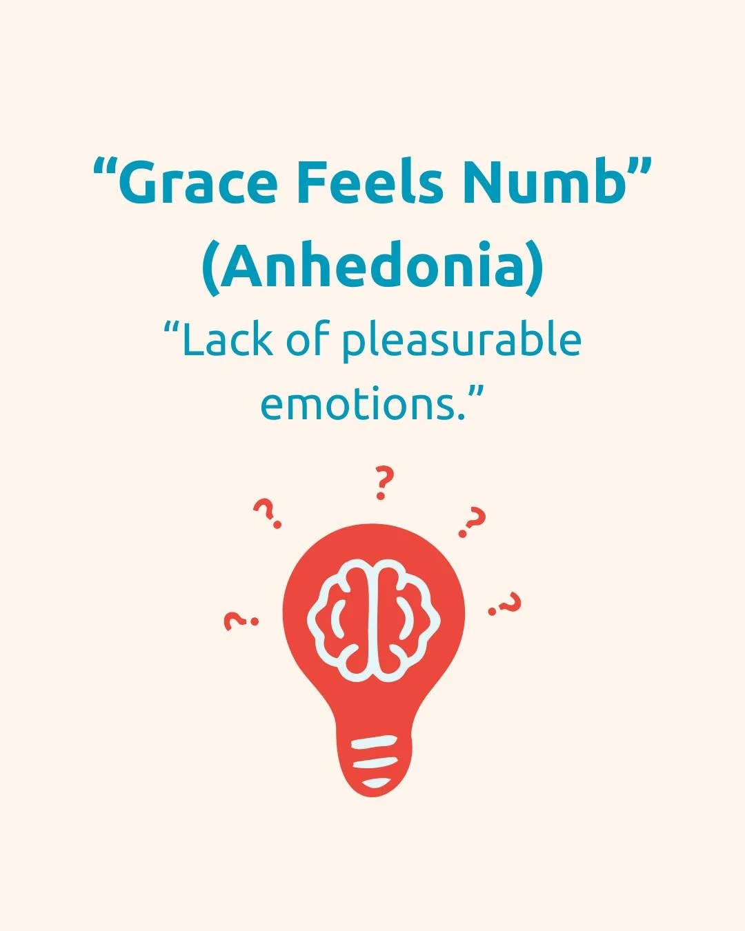 Have you ever experienced Anhedonia? 
Anhedonia is the technical term for a &quot;lack of pleasurable emotions&quot; which is a common symptom of anxiety and depression. 

When we are feeling this way, it is common for grace to feel numb. &quot;Trust