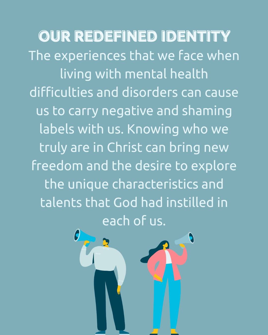 Closing chapter one of Living Grace with some redefined identity statements! Which ones do you identify with or do you have another example of an identity statement that has been encouraging for you?

#MentalHealthGraceAlliance #ChristianMentalHealth