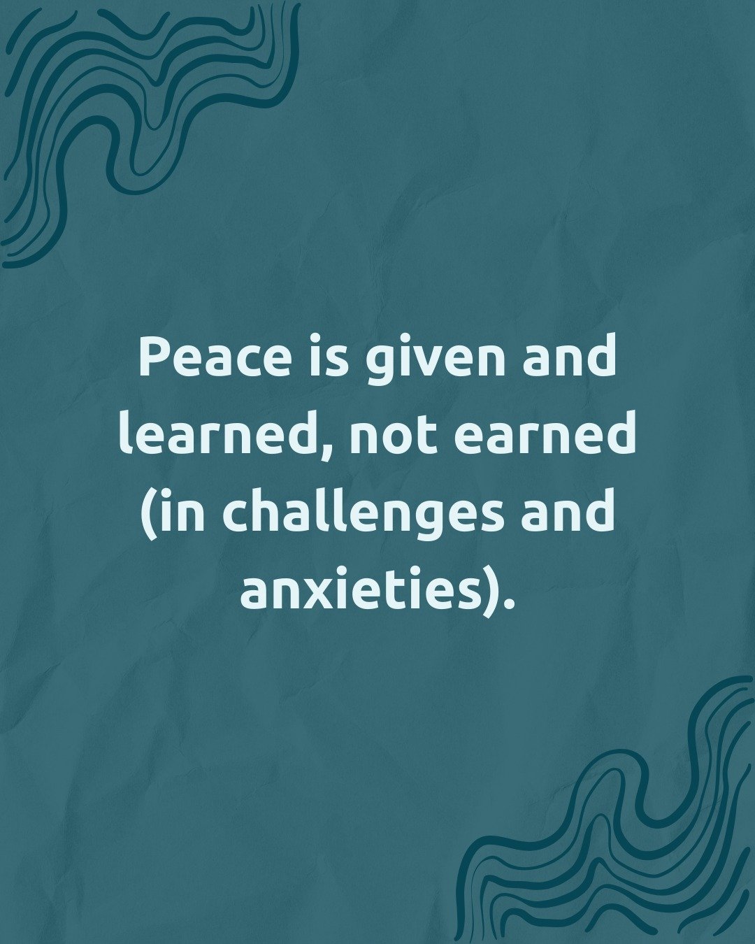 A simple yet powerful statement to finish off this blog about "A Fresh Lens to Biblical Peace for Mental Health Challenges" 

Shalom!

#FaithAndMentalHealth #MentalHealthGraceAlliance #GraceForTheJourney #ChristianMentalHealth #peace #Heali