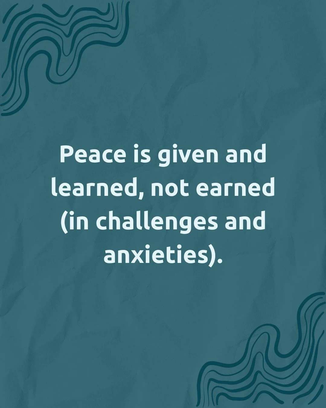 A simple yet powerful statement to finish off this blog about "A Fresh Lens to Biblical Peace for Mental Health Challenges" 

Shalom!

#FaithAndMentalHealth #MentalHealthGraceAlliance #GraceForTheJourney #ChristianMentalHealth #peace #Heali