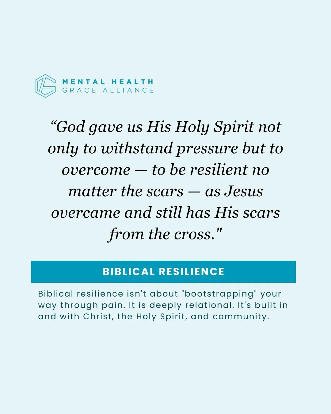 Biblical resilience is deeply relational, in and with Christ - not white-knuckling willpower. Romans 8:37 is in context of "in Christ" to be "more than conquerors" (resilient) in all earthly or spiritual challenges. See blog in li