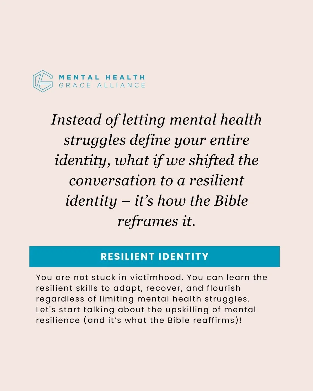 Psychologists and neuroscientists agree resilience is the most common outcome following adversity. It is the norm, not the exception (and the Bible reaffirms it). Let's start talking about the upskilling of mental resilience identity (how God sees us