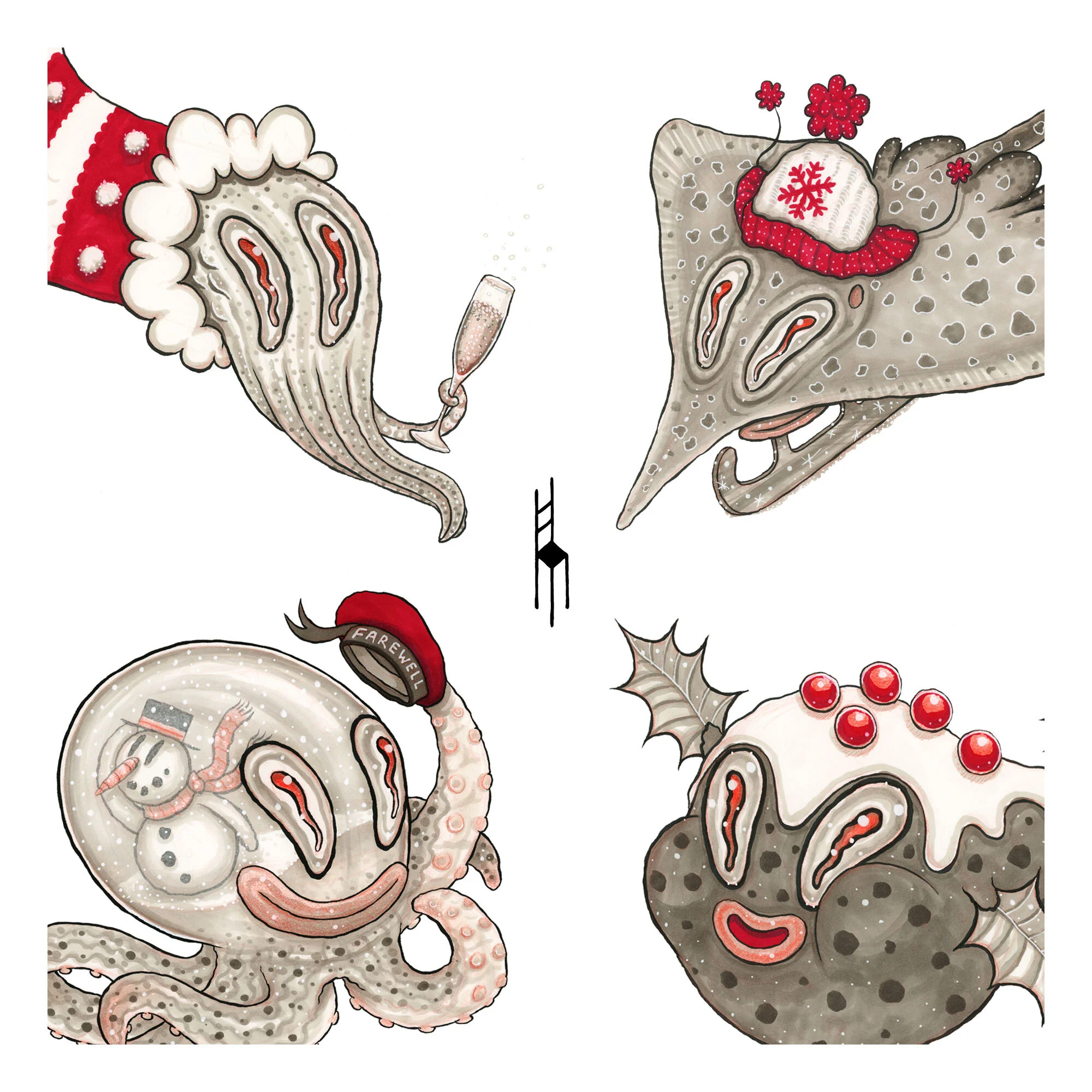 4 PRINT FISHMAS SET III