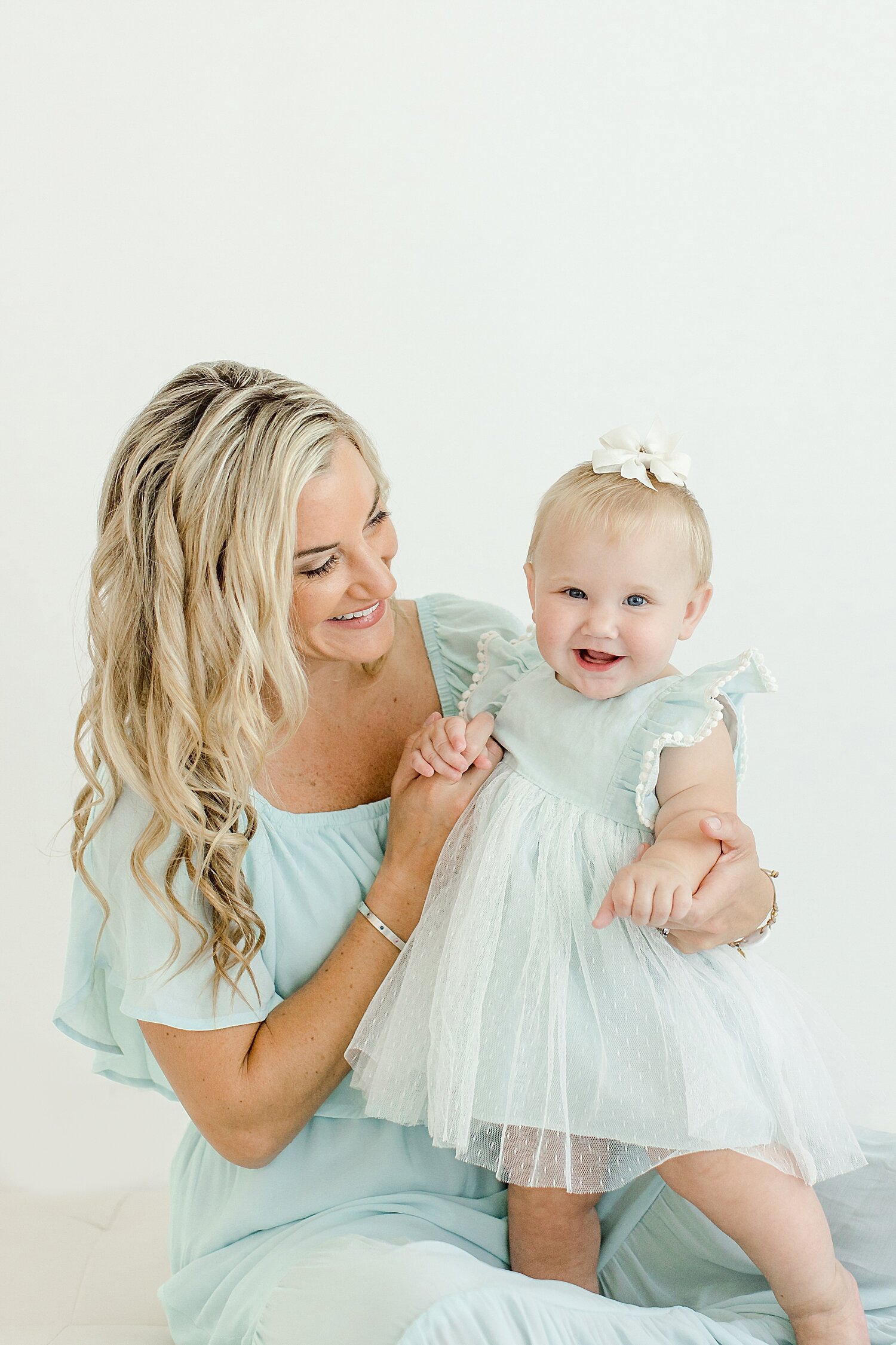 Mommy and me session with 8 month old baby girl. Photos by Kristin Wood Photography.