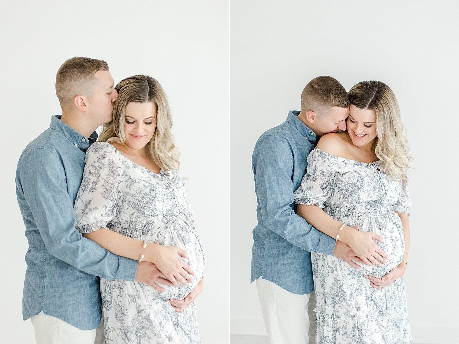 New parents celebrate pregnancy with photoshoot in studio in Westport with Kristin Wood Photography.