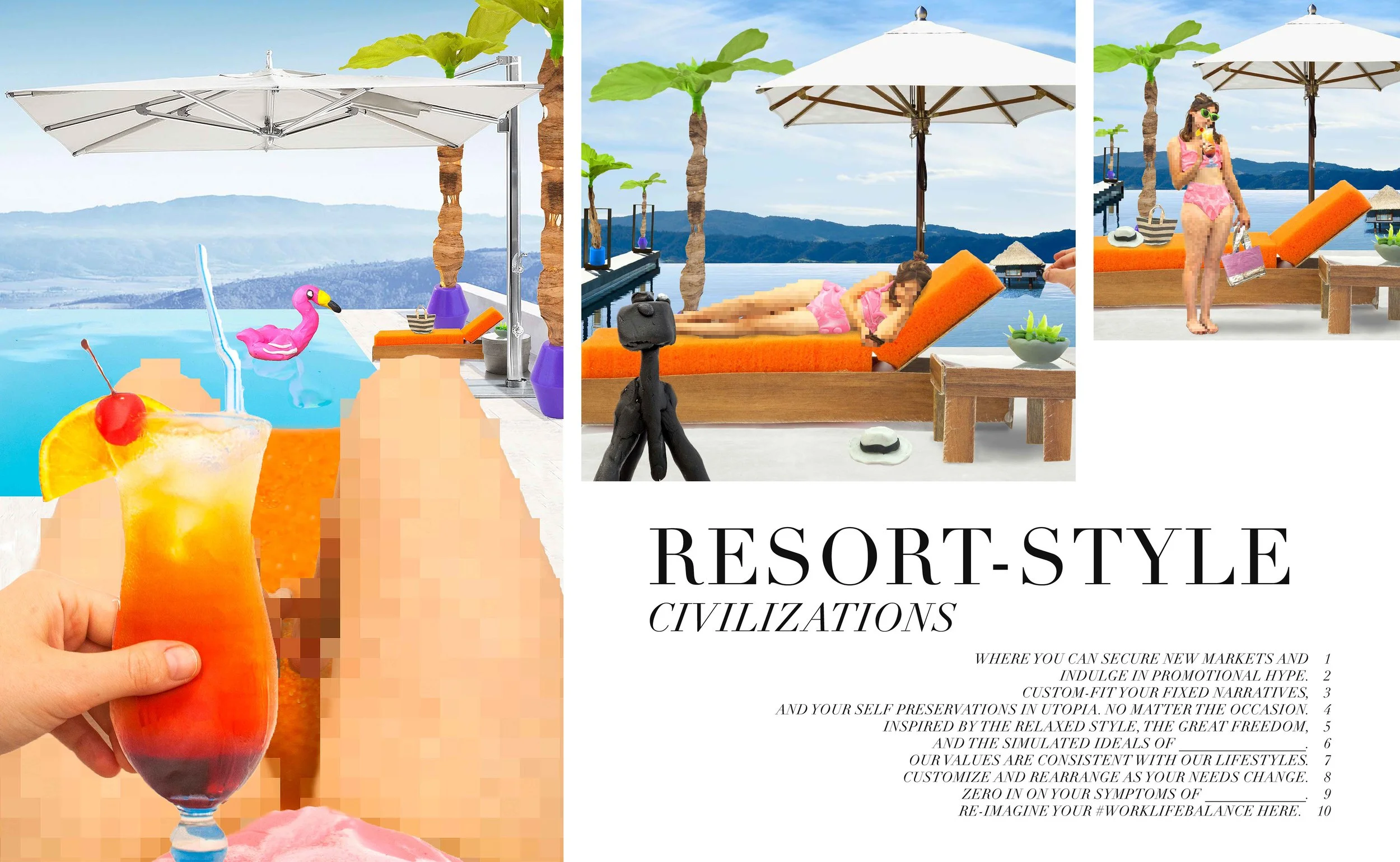 Secure New Markets in Paradise #resortstyle #civilizations Photocollage, digital print, 2017