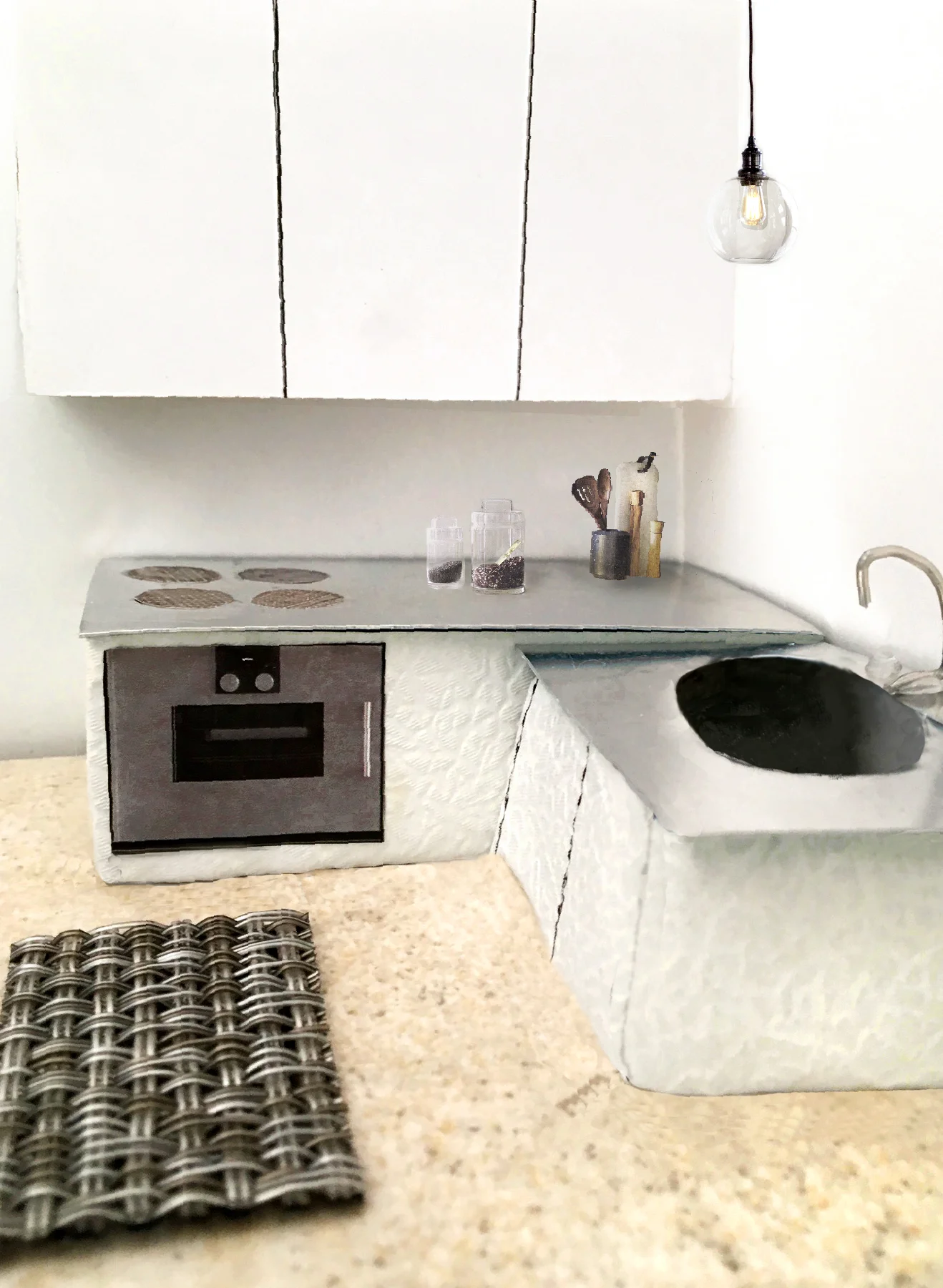 The Ultimate Private Room of Luxury, Kitchen Photocollage image for Craigslist posting, 2017. 