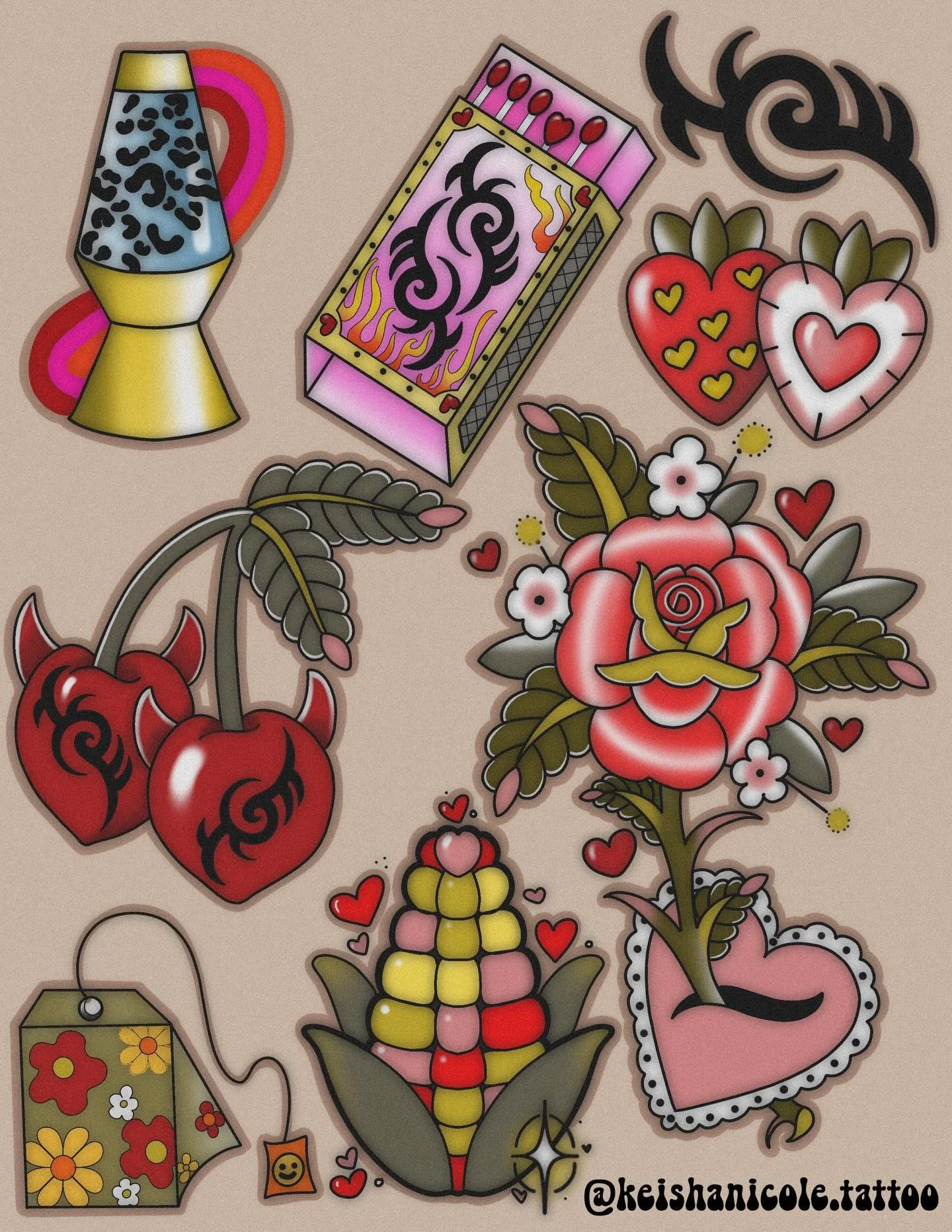 🍒 ❤️&zwj;🔥I have super cute Friday 13 7nVday Flash !
 I only have the 13th available left to tattoo for our event , since the 14th day got all snagged . You can totally book these designs on other days that are available tho! I will honor the flash