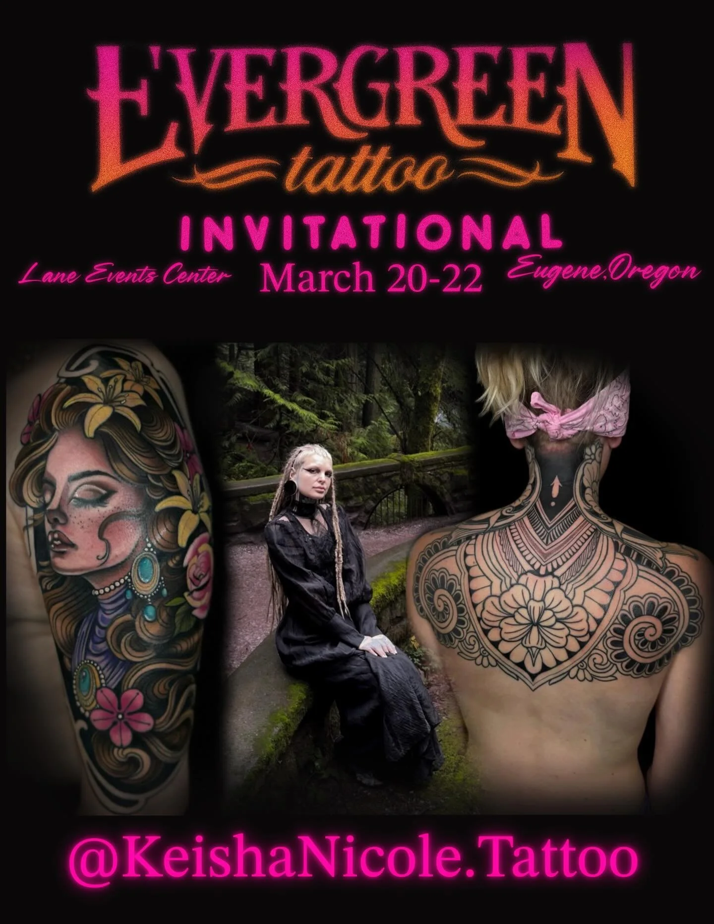 🌸🌲EVERGREEN TATTOO INVITATIONAL 🌲🌸

Hey friends it&rsquo;s been a while since I&rsquo;ve done @evergreentattooinvitational 
This year I am bringing our studio @dark.nouveau.tattoo 
And I&rsquo;m tattooing with my work partner @mittzhell !

🌸
I o