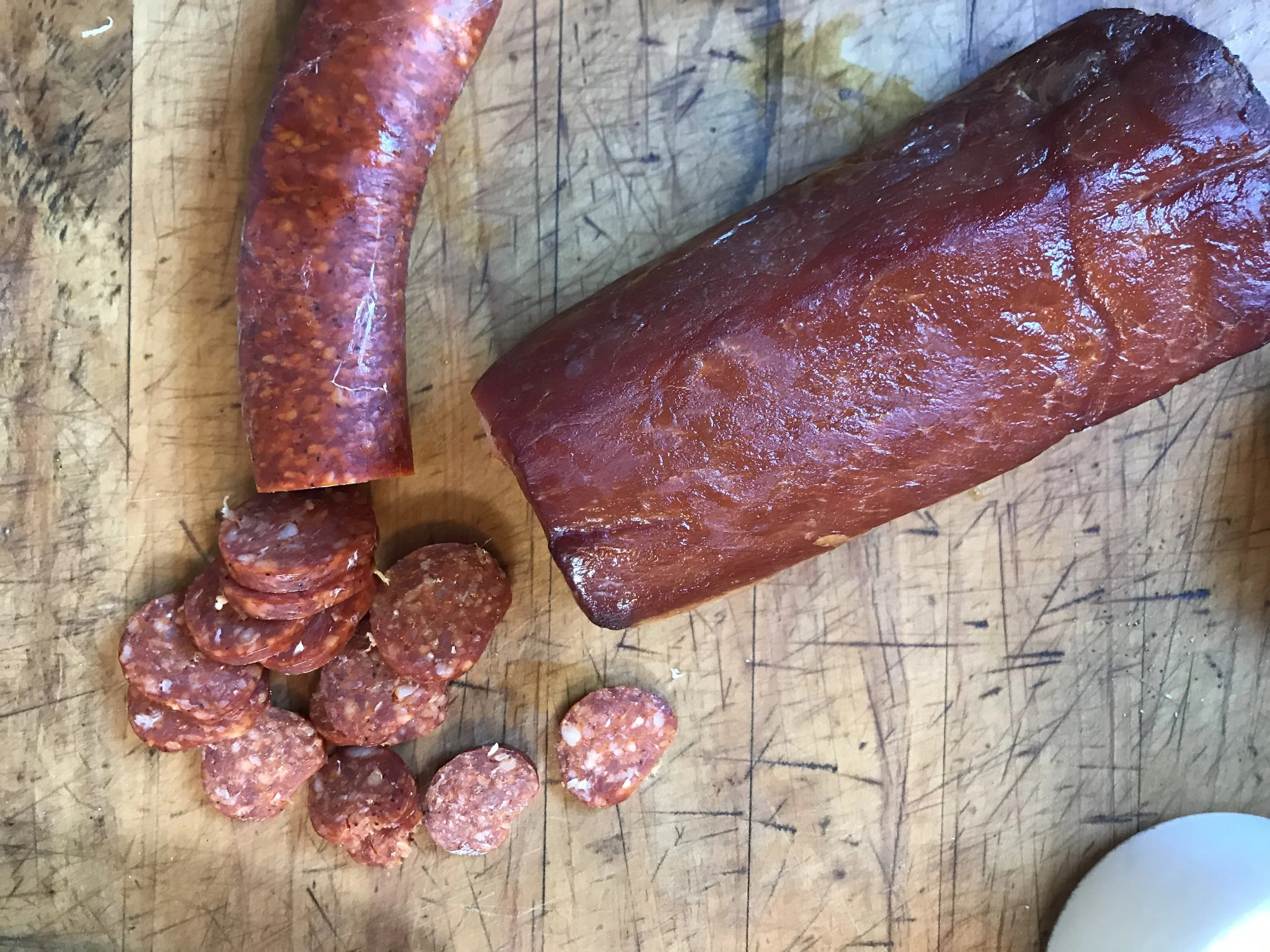 Smoked Pork and Paprika Sausage. There will be so many more options once I get to Hungary.