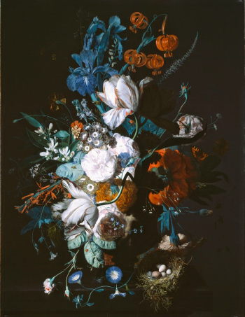 Jan van Huysym, Vase with Flowers. Notice the nodding Lilium martagon .