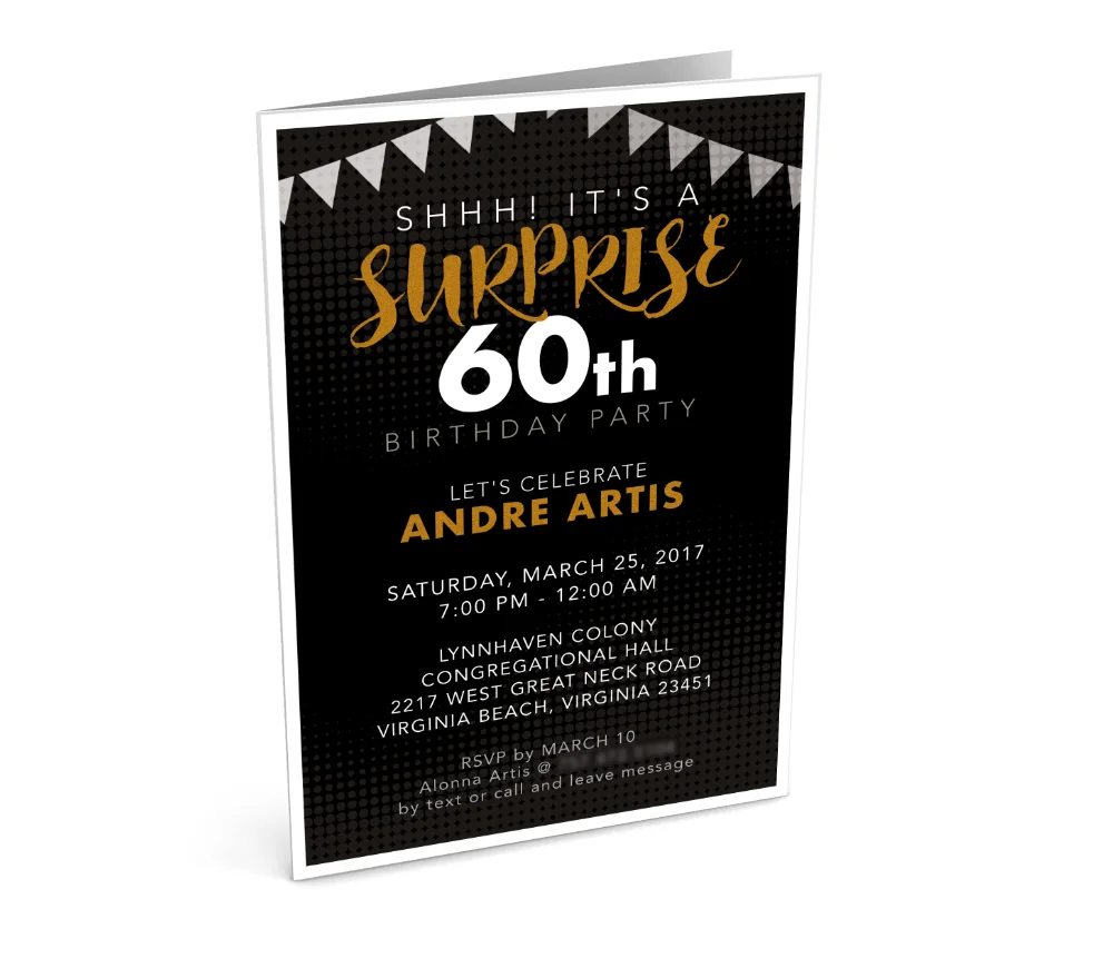 Surprise 60th Custom Birthday Invitation