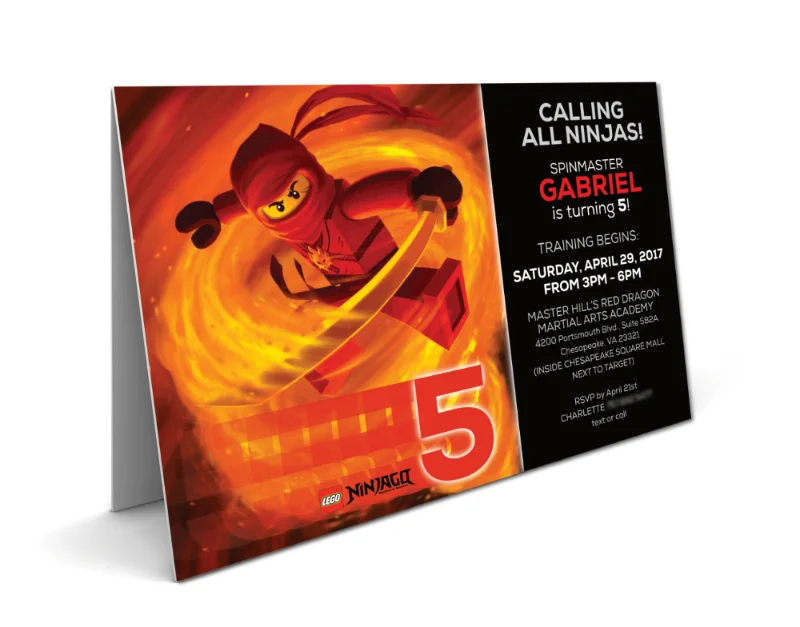 Ninjago Theme Birthday Invitation