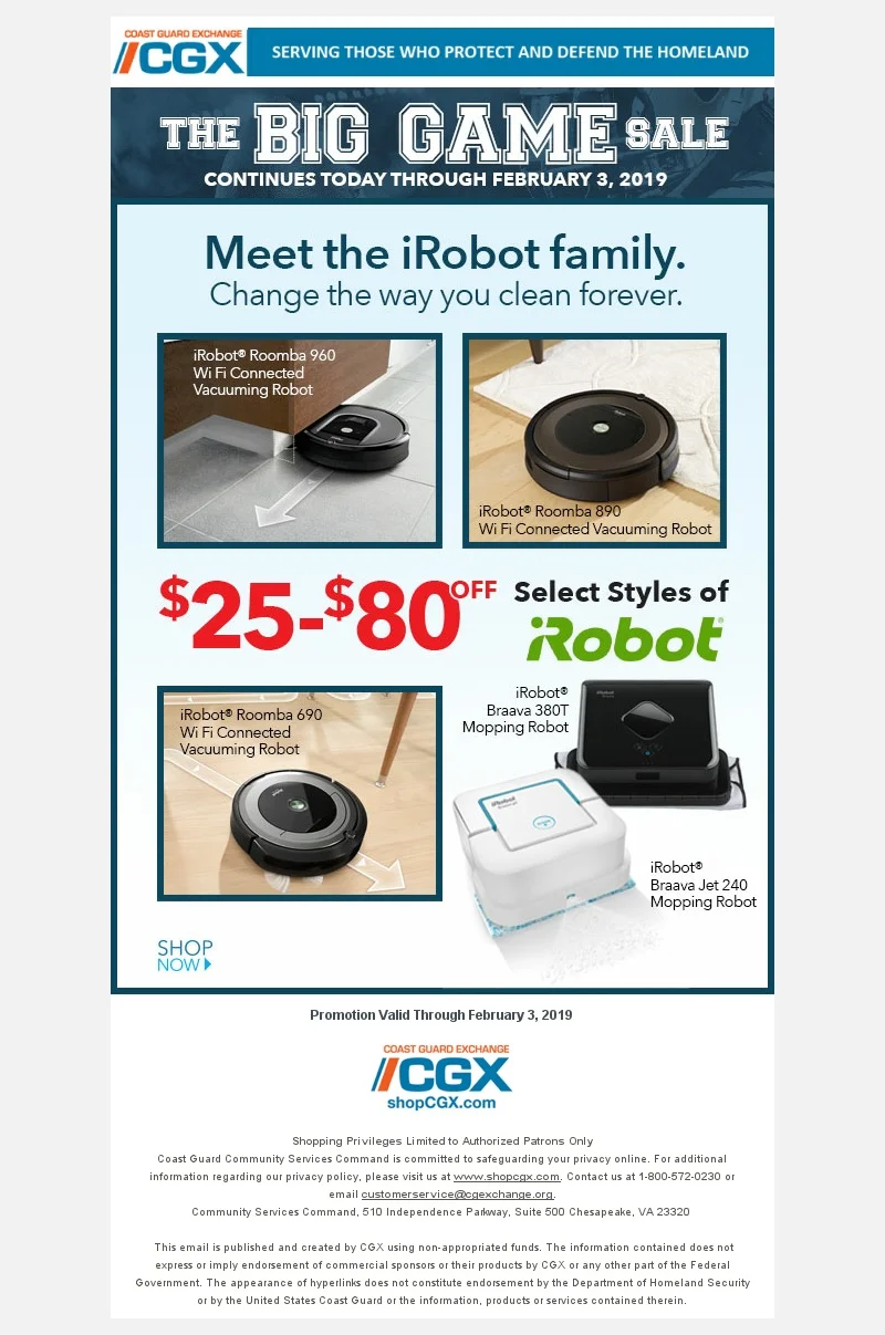 CGX Big Game Eblast: iRobot