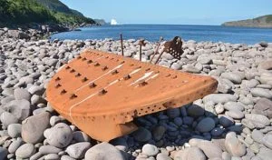 A piece of the wreck, on the shores of Freshwater Bay.