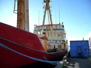 The Sir Humphrey Gilbert/Polar Prince moored in Clarenville.