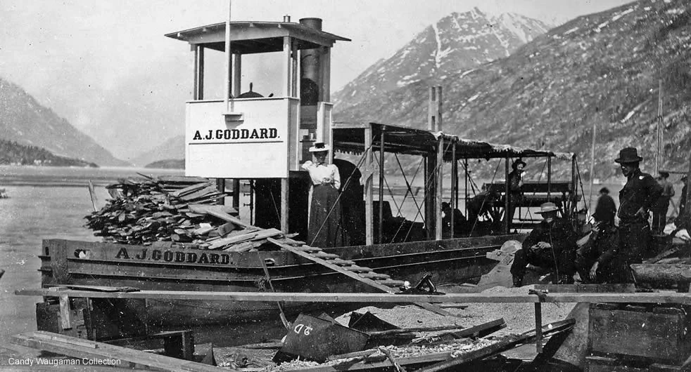 The AJ Goddard . Image from the Charles Metcalfe collection of the Alaska State Library.